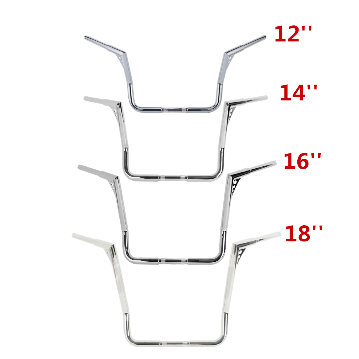 12 14 16" 18" Rise Ape Hanger HandleBar For Harley Touring Electra Street Glide