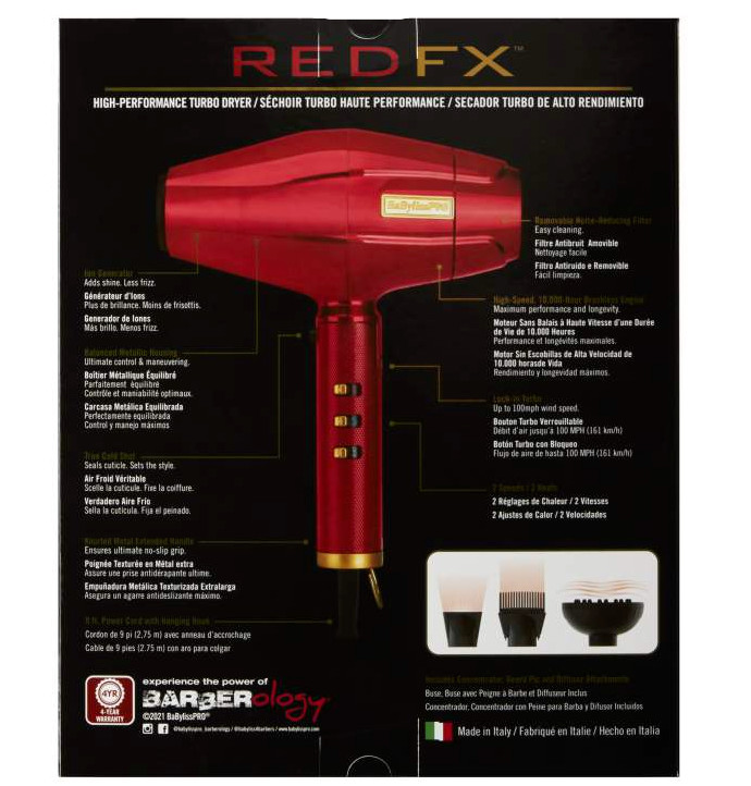 BaBylissPRO REDFX High-Performance Turbo Dryer | FXBDR1