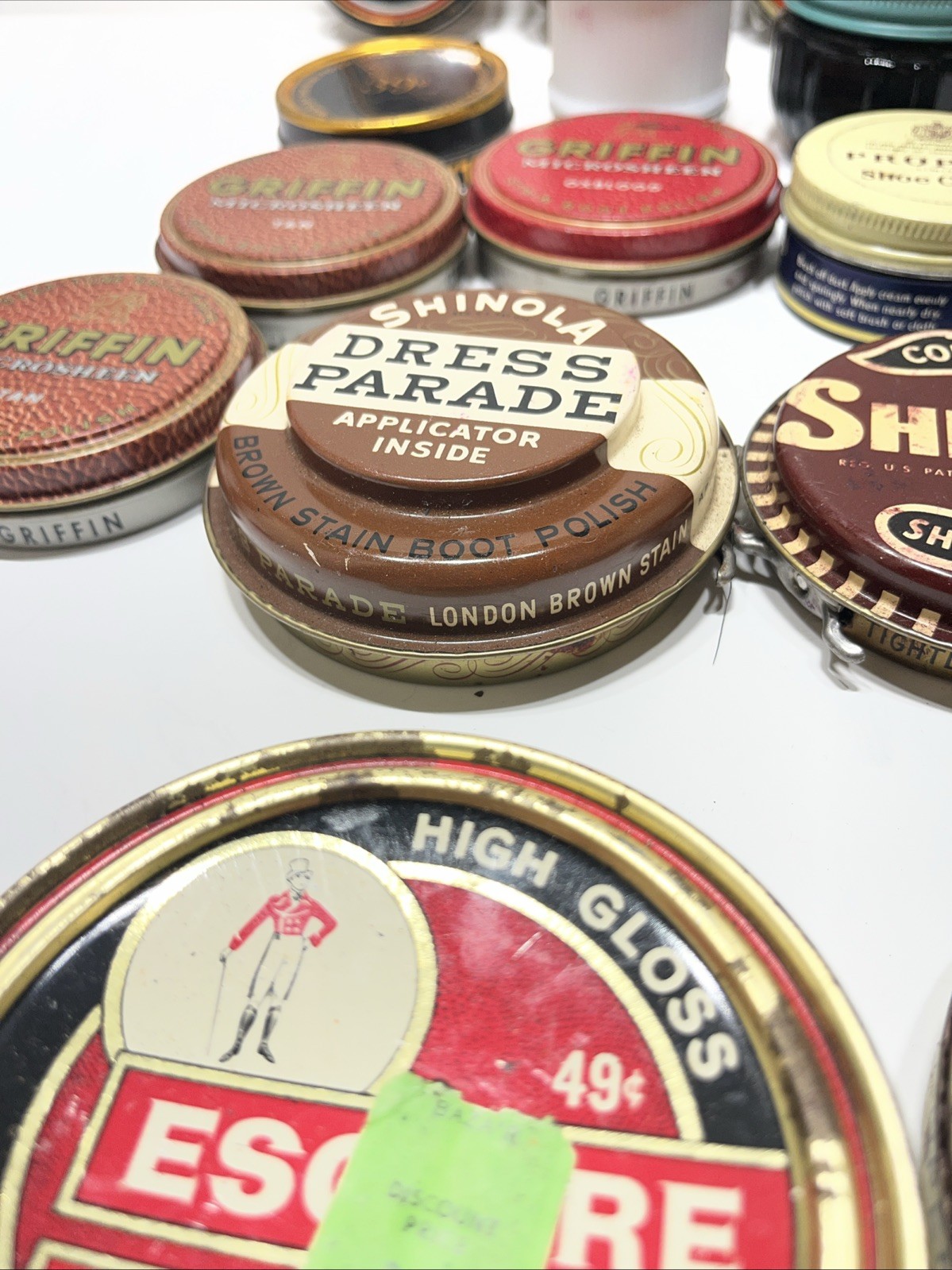 Vintage Lot of 24 Shoe Shine/Polishes/Leather Dye/Cream Shinola Esquire