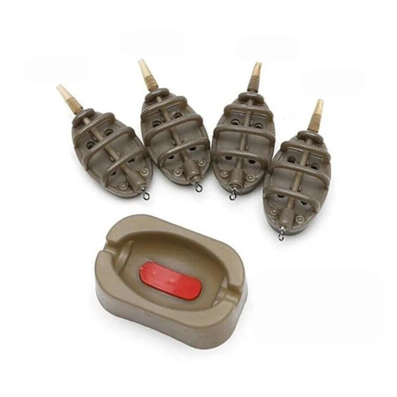 Inline Method Carps Fishing Feeder 4 Feeders Mould Set Carp Fishing Sinkers
