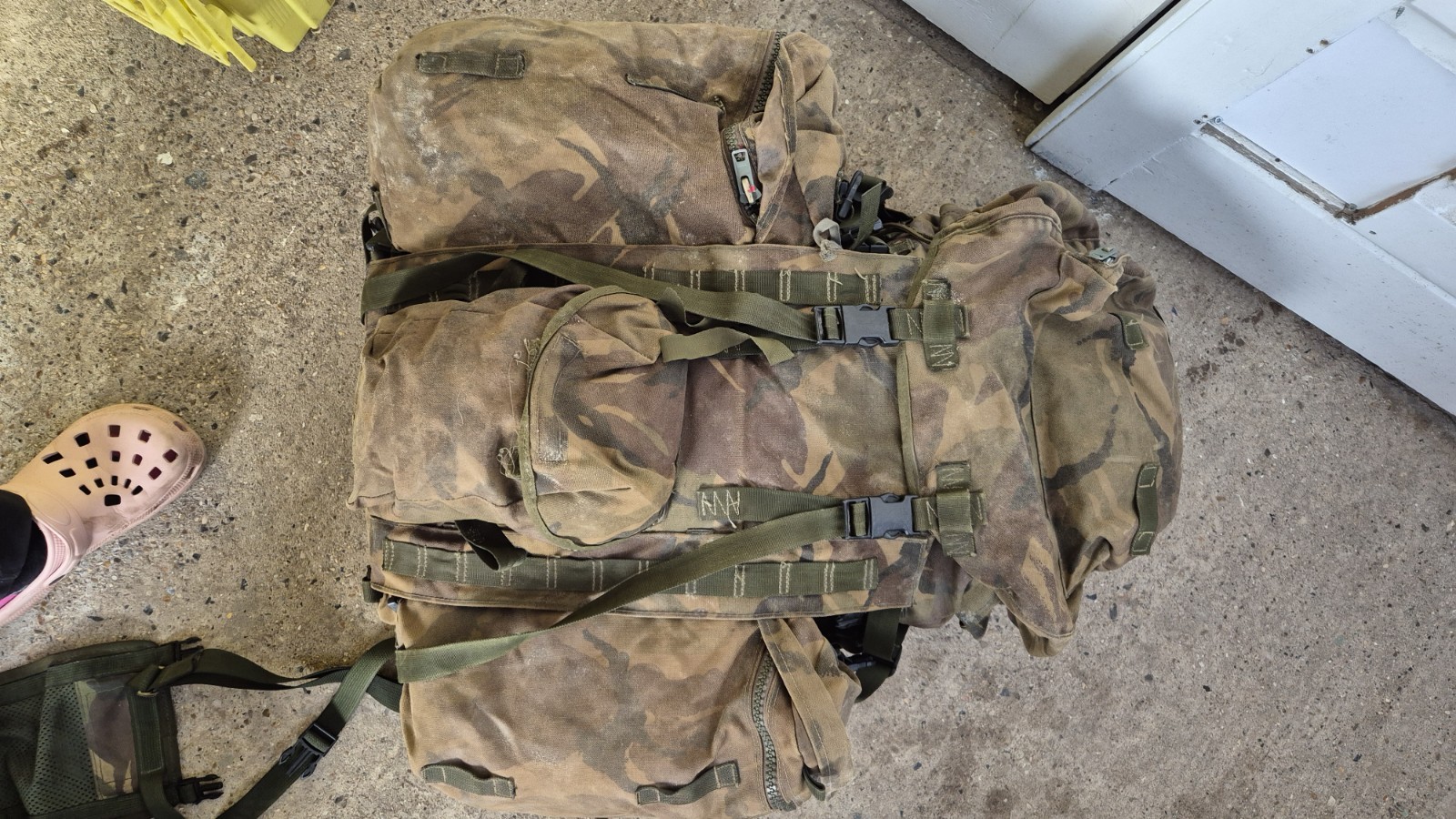 GENUINE BRITISH ARMY BERGEN RUCKSACK DPM LONG BACK 120L SIDE POUCHES + YOKE