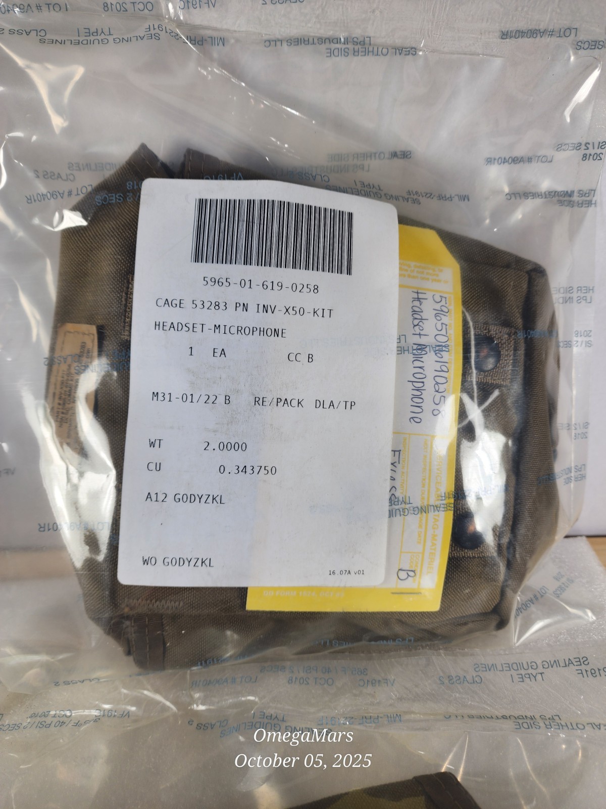 Invisio X50 TEA Dual Comm Digital Bone Conduction In-Ear Headset PTT Kit