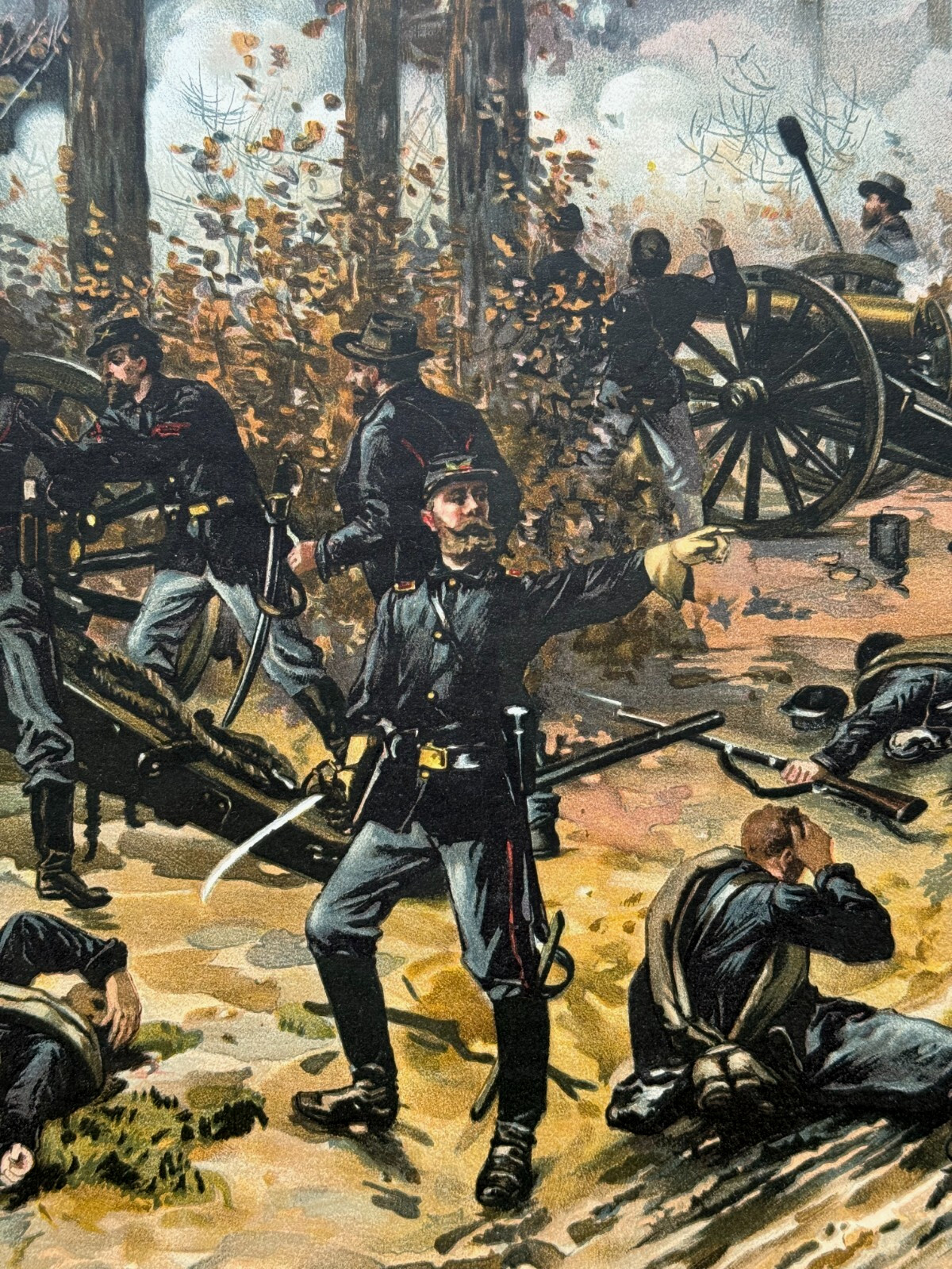 BATTLE OF SHILOH PITTSBURG ORIGINAL CIVIL WAR LITHOGRAPH L. PRANG 1888 BOSTON