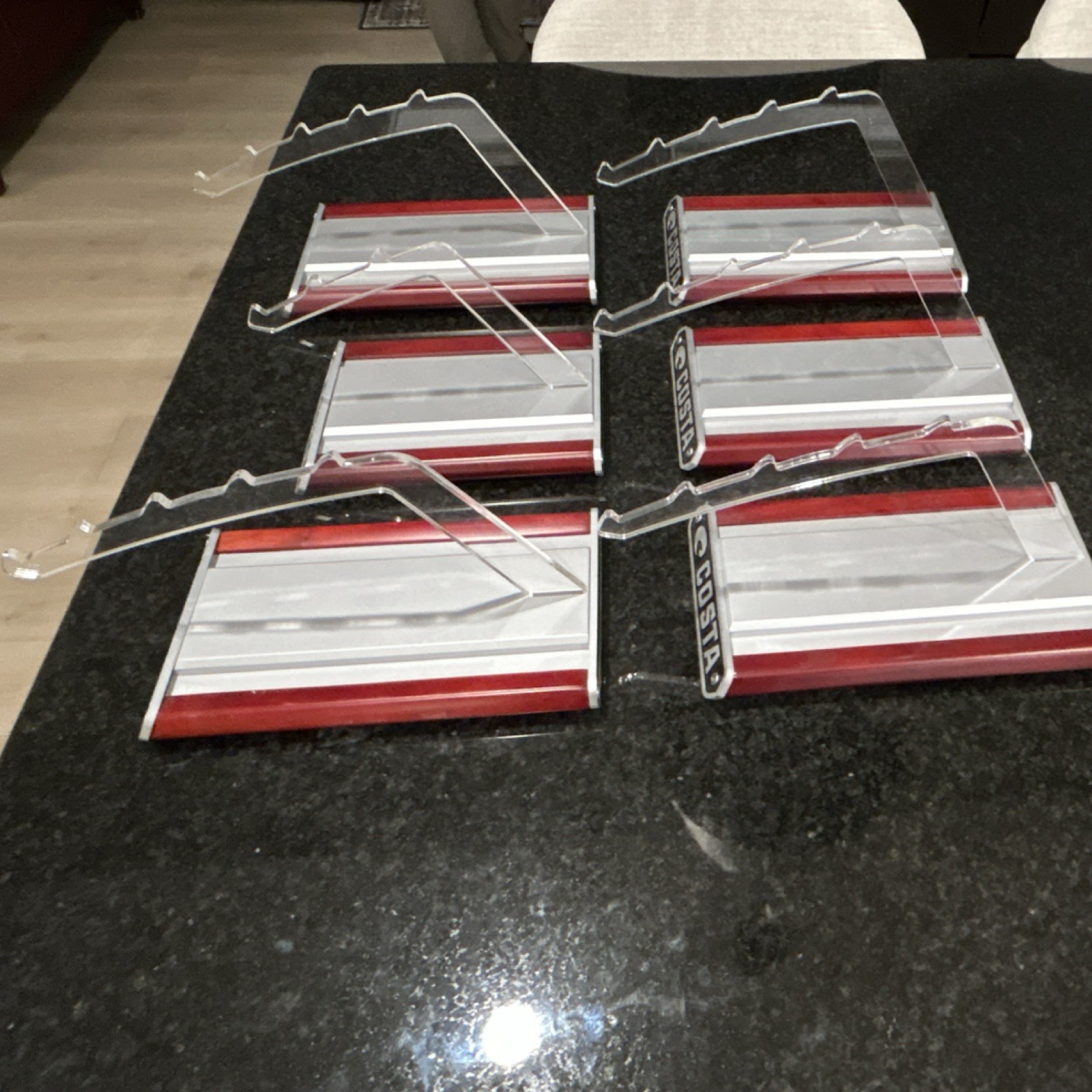 Costa Acrylic Countertop Angled Slant Back Display Case Stands Lot of 6