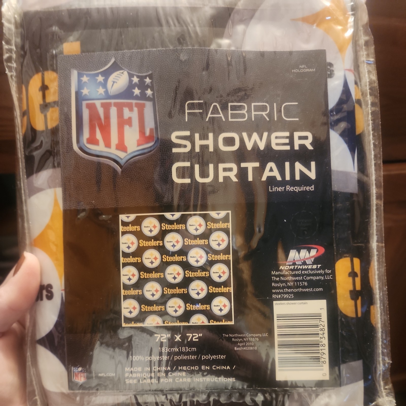 NFL Pittsburgh Steelers Entire Shower Endorsed by NFL* BRAND NEW CURTAIN &HOOKS*