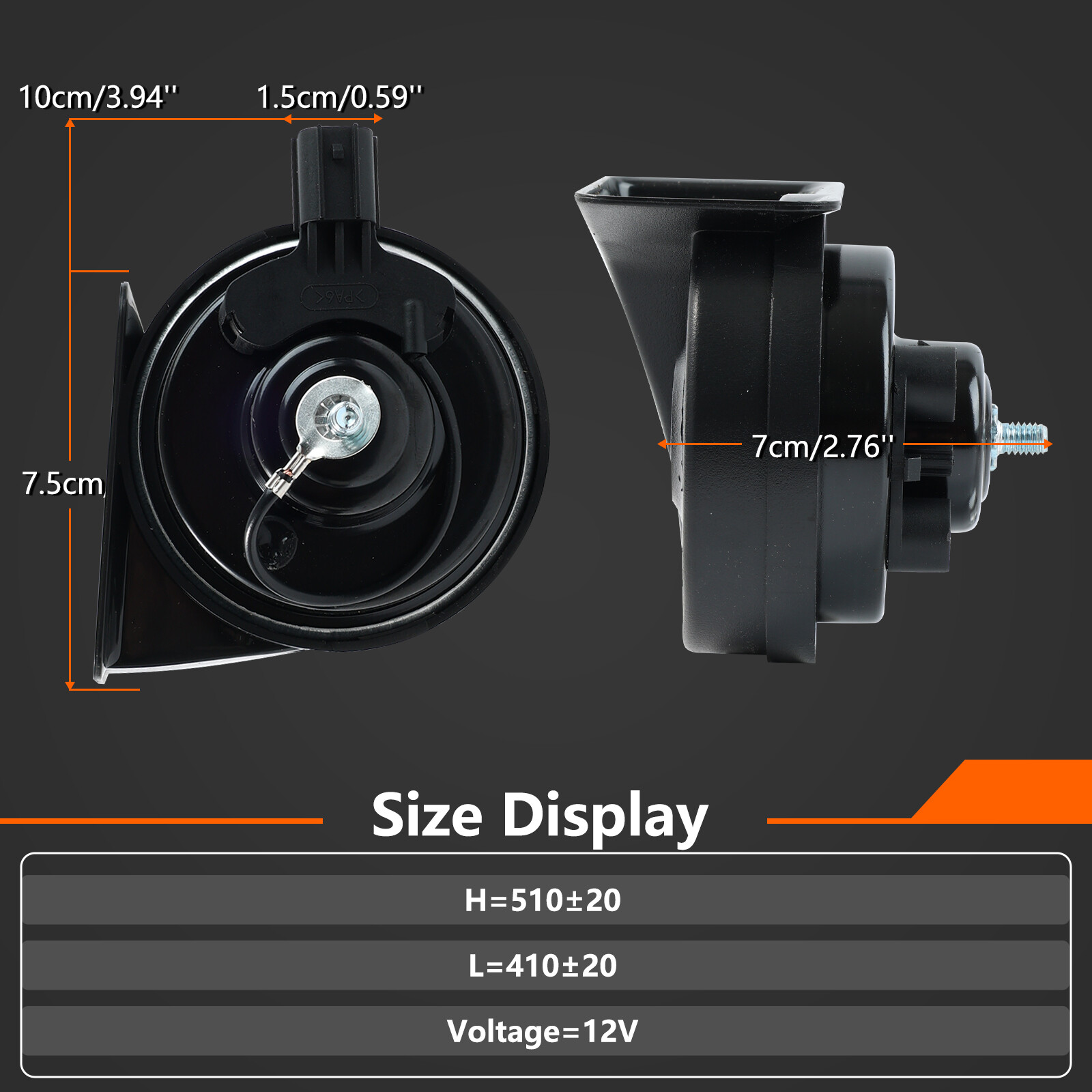 2 x 12V 125db Pair Loud Twin Tone Snail Horn For Honda Accord CR-V Civic Odyssey