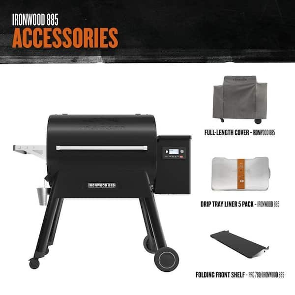 Traeger BAC513 Polyester Full Length Grill Cover for Ironwood 885 Pellet Grill