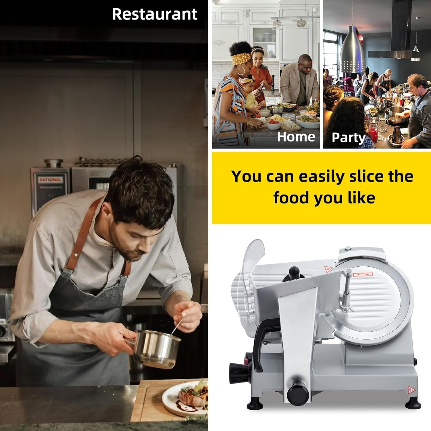 Commercial 8" Electric Meat Slicer Blade Food Slicer Cutter 210W With Child Lock