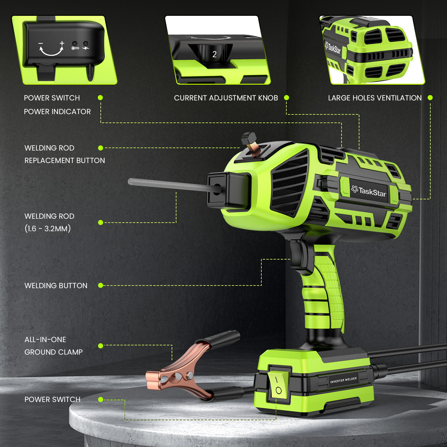 Electric Welder Handheld Welding Machine Kit 4600W Portable Arc Welder Gun Tools