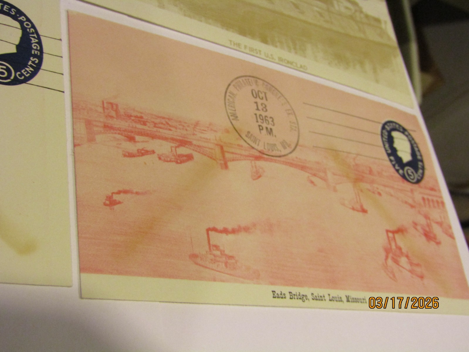 Philatelic Congress St Louis 1963 Eads Bridge Ironclad Gun Boats Envelopes FDC