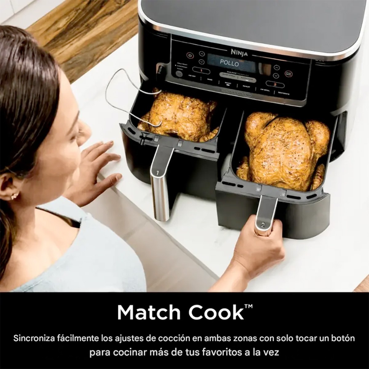 Ninja AD300CO Foodi 6-in-1 10-qt. XL 2-Basket Air Fryer with DualZone Technology