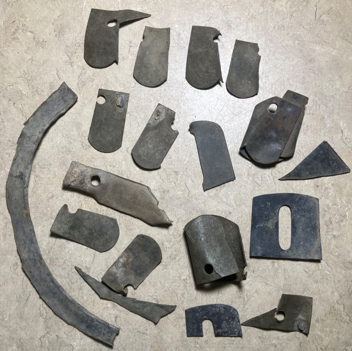 1860's Apache camp relics-cut up epaulette parts-New Mexico detecting finds