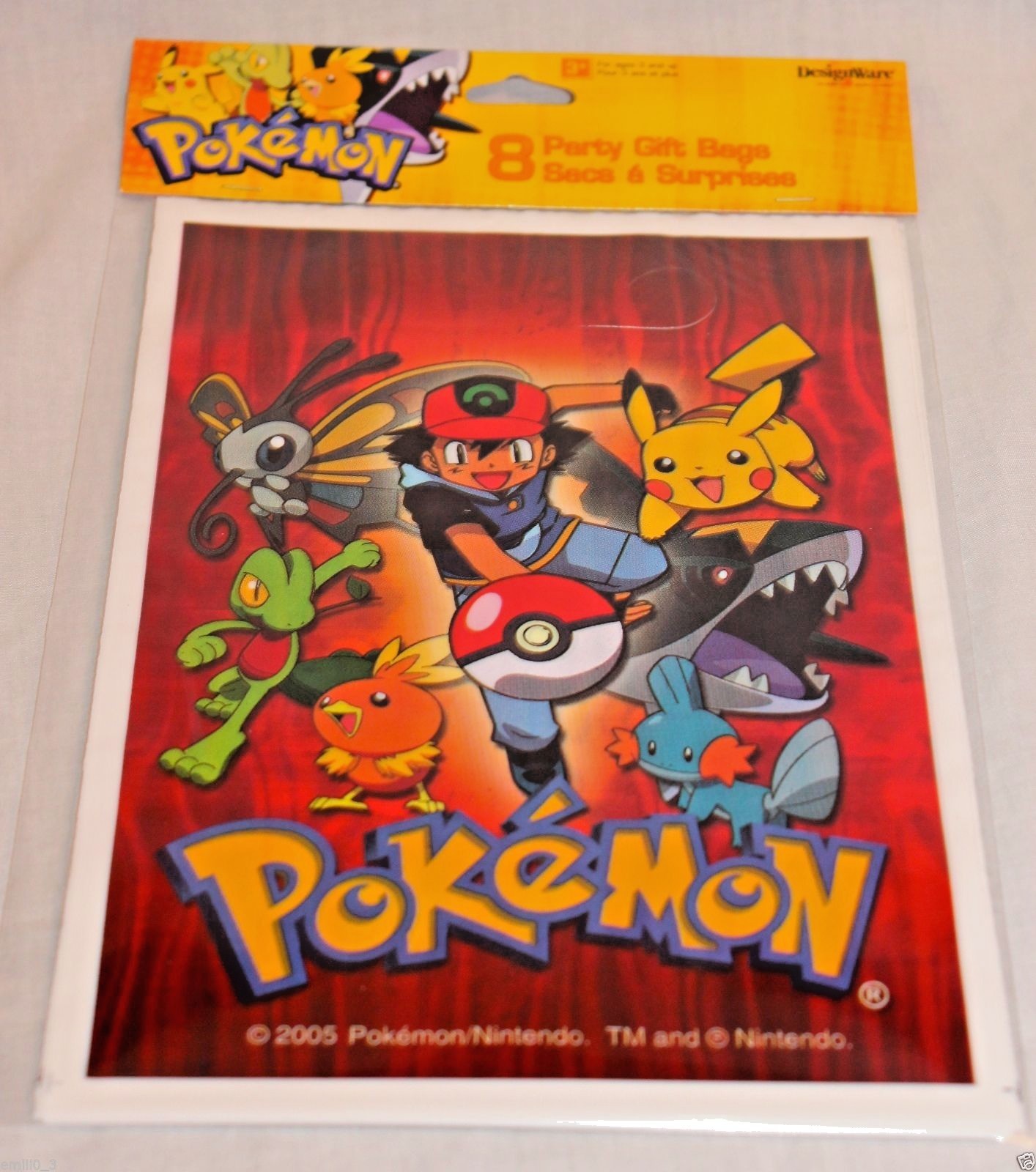 NEW POKEMON LOOT BAGS RED  PARTY SUPPLIES