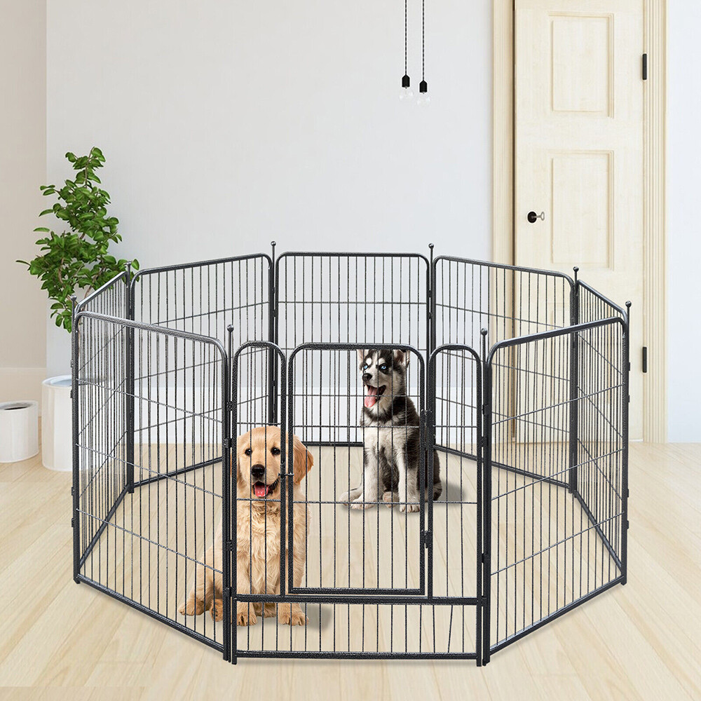 Dog Playpen ,32in Rust-Resistant Anti-Rust Exercise Dog Fence- Portable Playpen