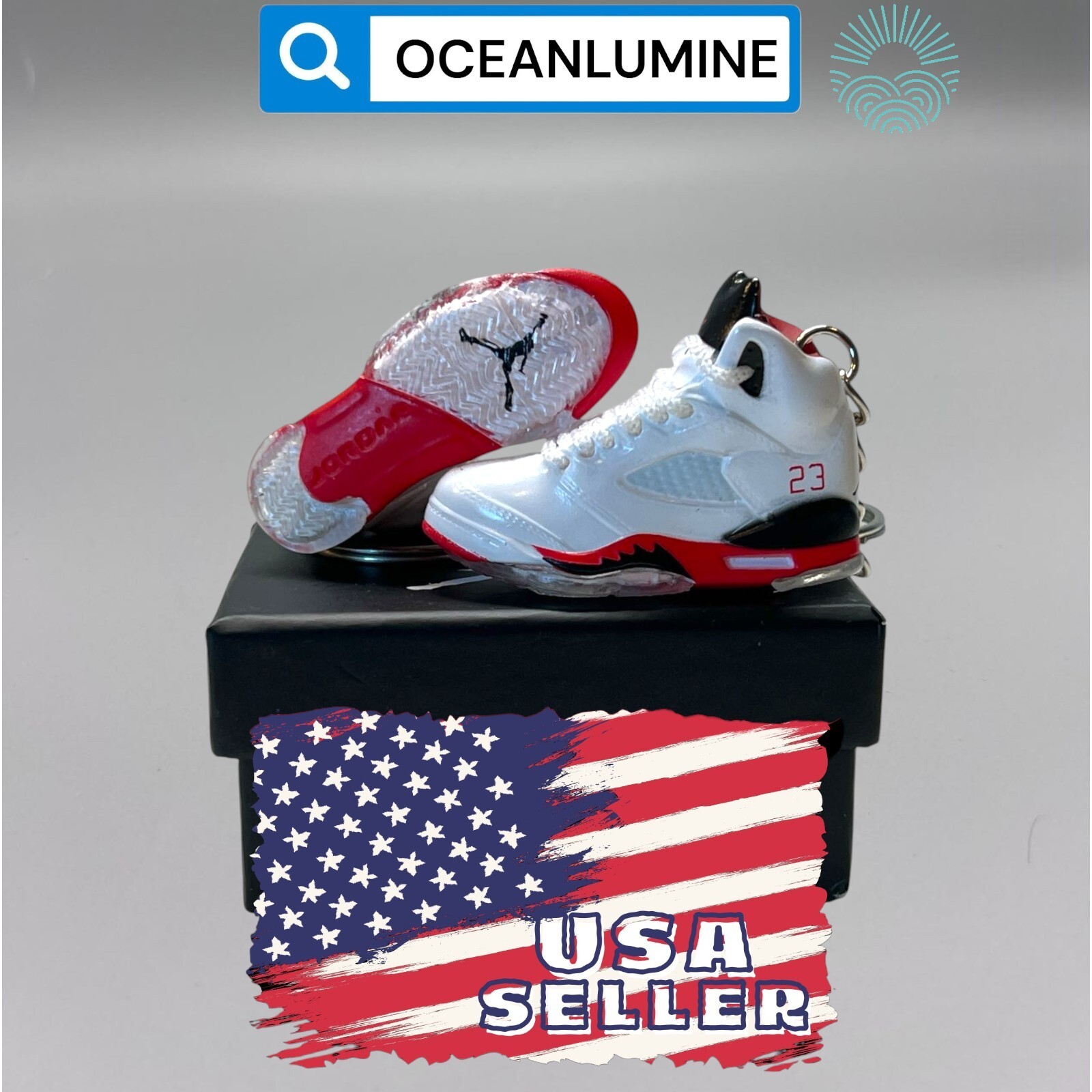 Best Quality Jordan 3D Mini Sneaker Keychain, Shoe Box, Display Box Option