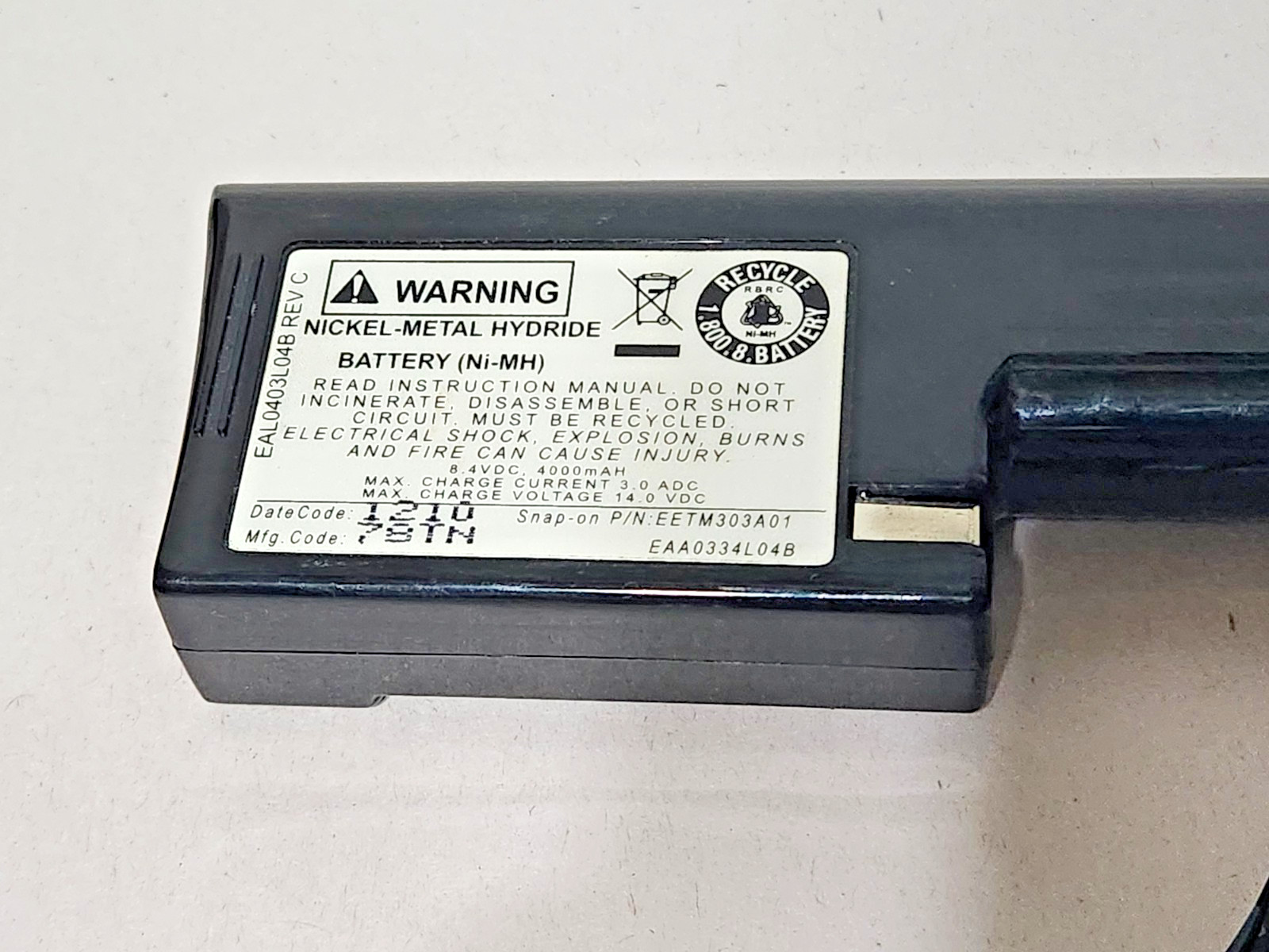 Snap-On EETM303A01 Battery Plus EAK0276B03A Charger Vantage Solus Pro