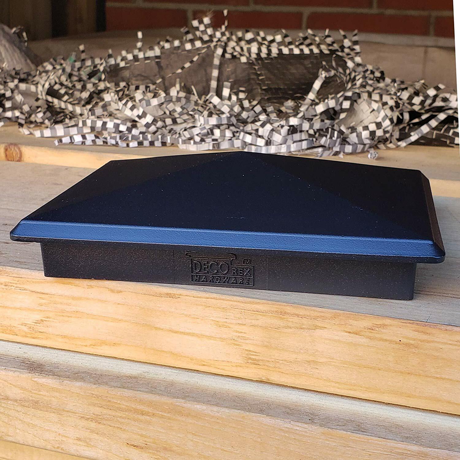 3.5" x 5.5" Heavy Duty Aluminium Pyramid Post Cap for Wood Posts - Black