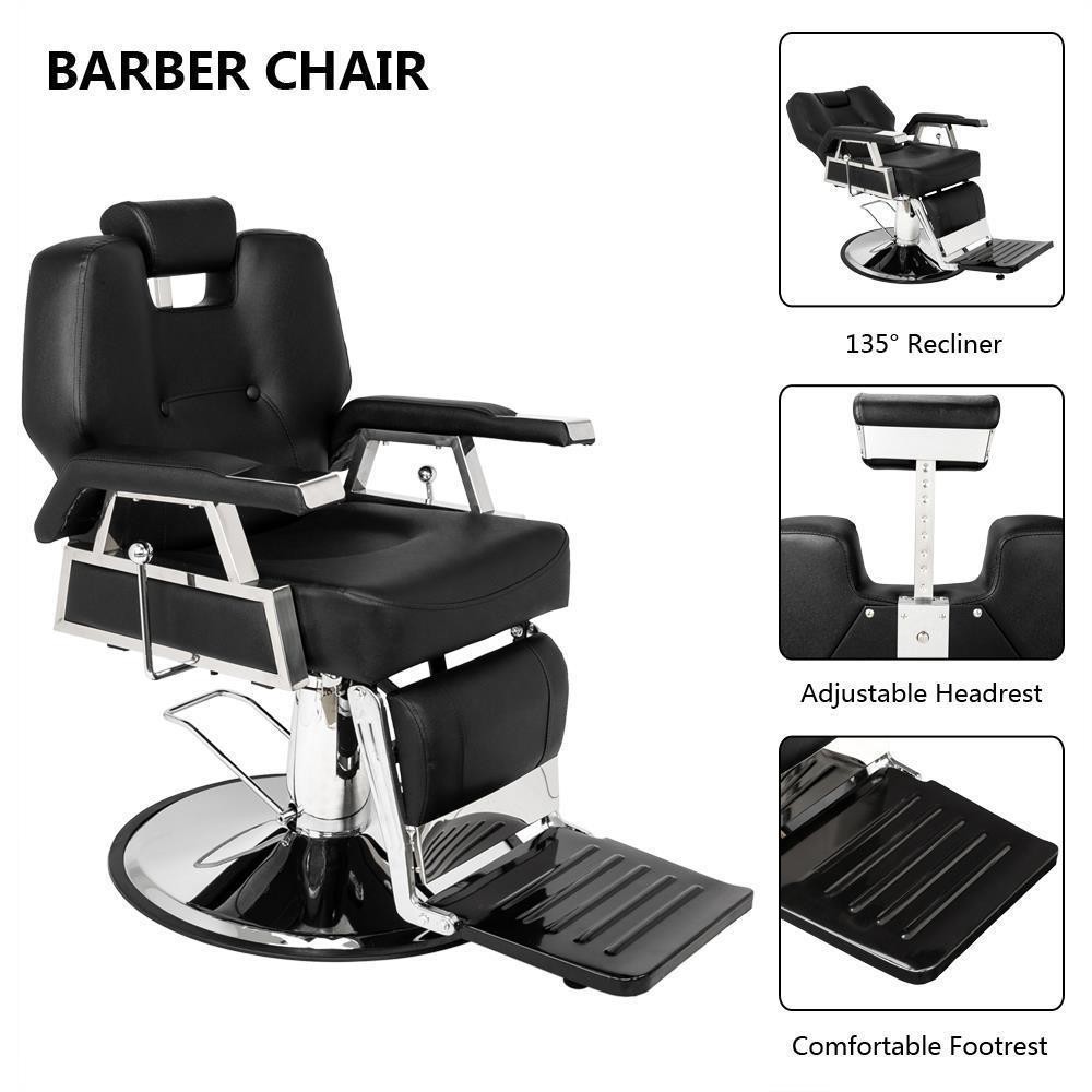 Extra Wide Reclining Hydraulic Barber Chair Heavy Duty Salon Beauty Spa Styling