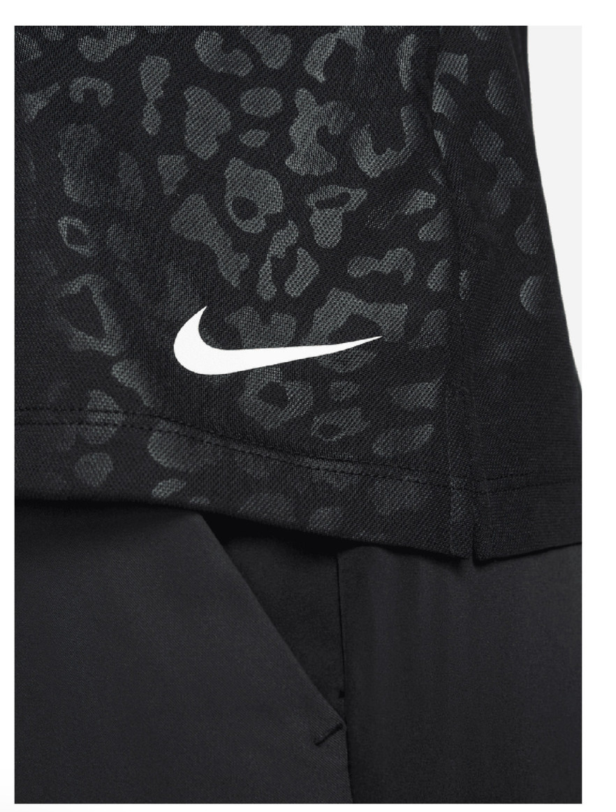 Nike Women Golf Dri Fit Short Sleeve Shirt BLACK SMALL Cheetah NWT BRAND NEW!