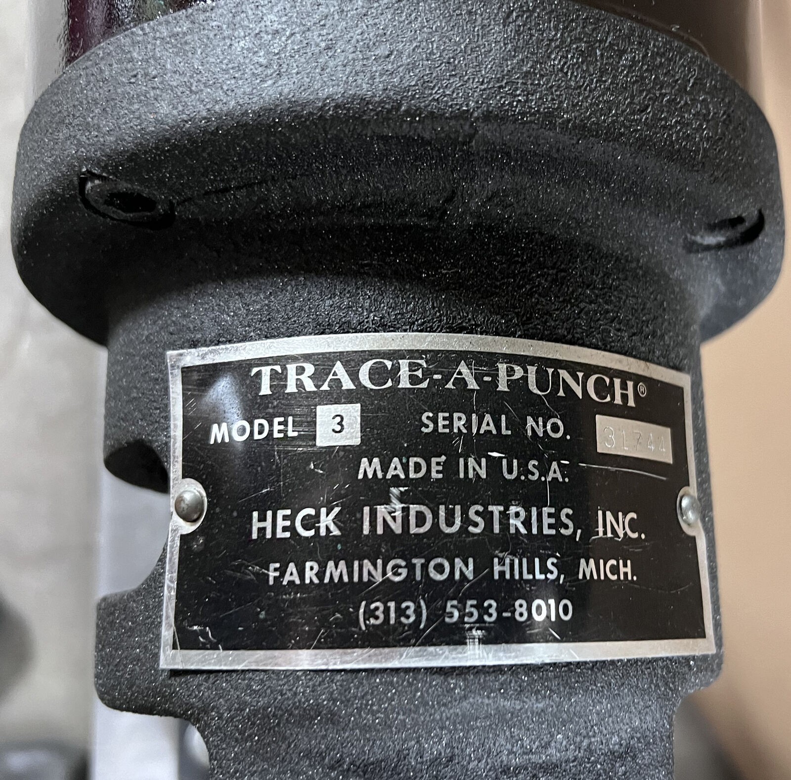 USA MADE! NICE HECK MODEL 3 1/8" TRACE-A-PUNCH DUPLICATING NIBBLER w/ STAND