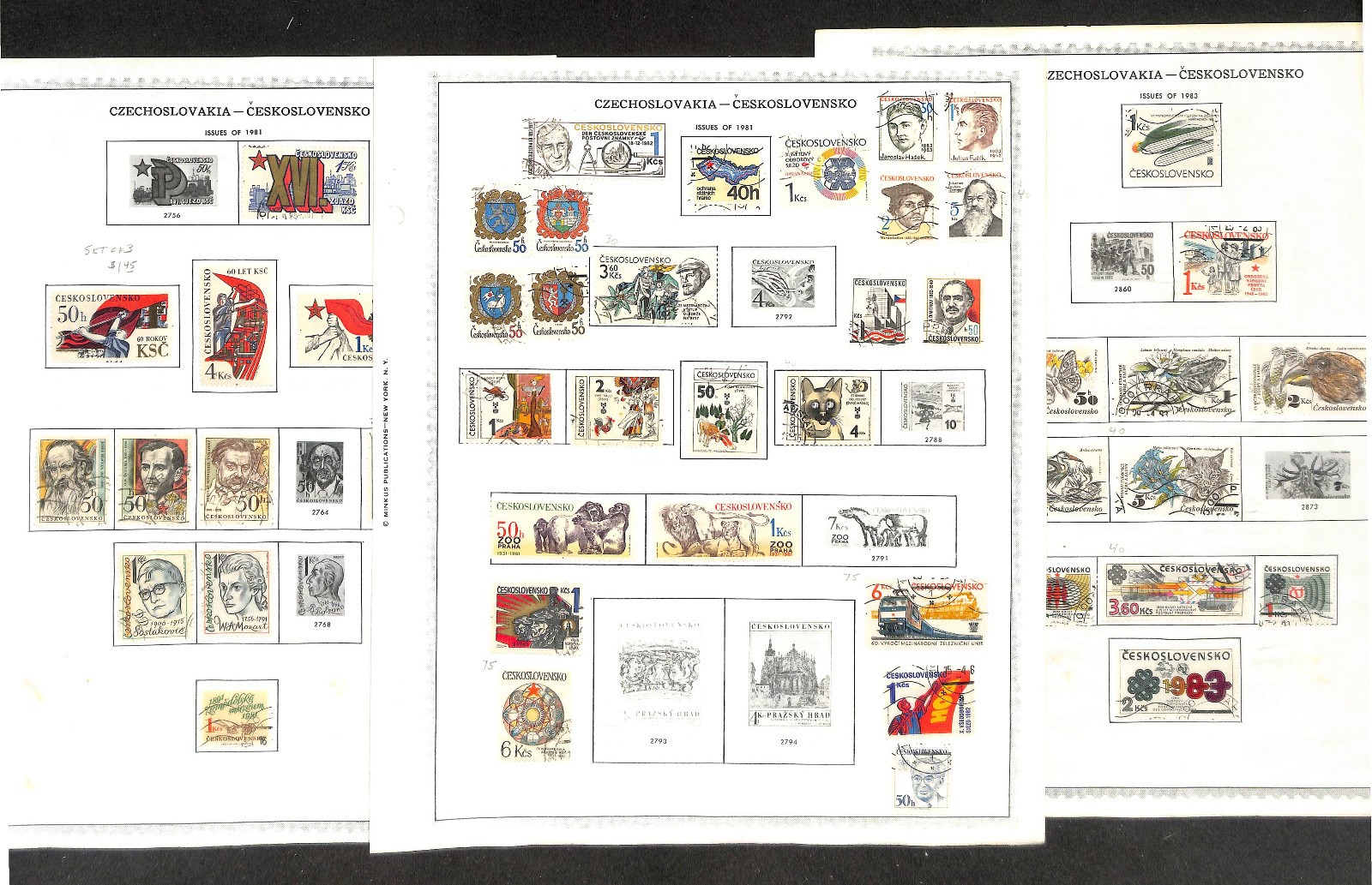 Czechoslovakia Stamp Collection on 50 Minkus Pages, 1918-1969, 1976-1991 (BN)