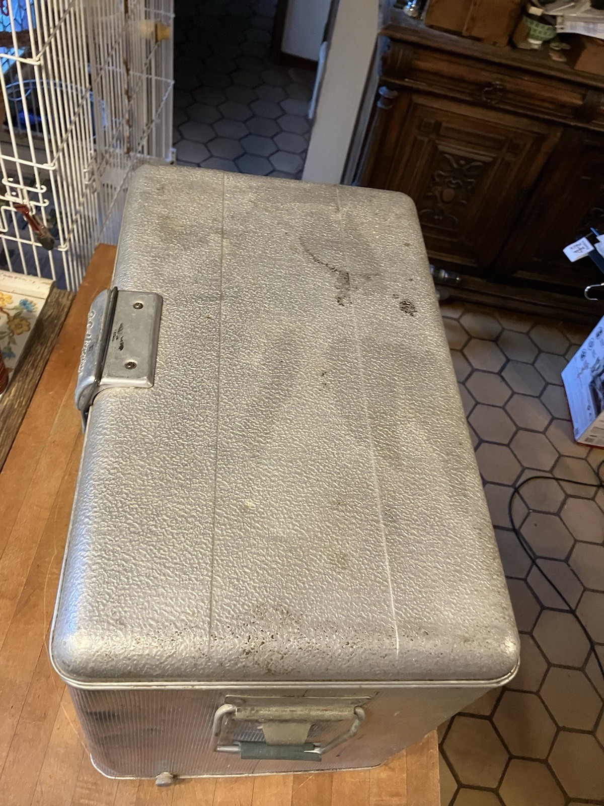 J.C. Higgins Aluminum Cooler Camping Ice Chest Vintage 1950's MCM Sears Roebuck