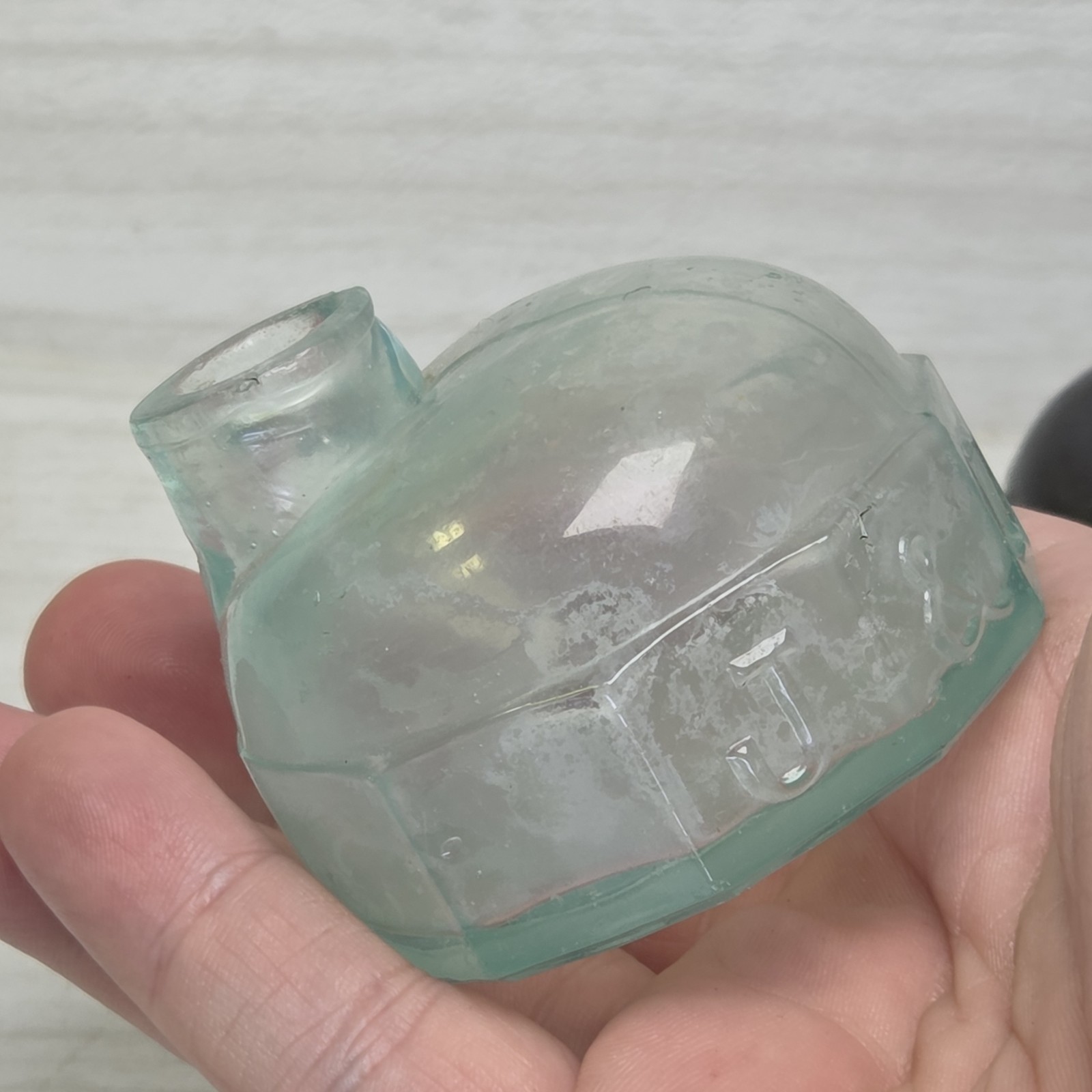 1800s J & I E M Turtle Dome Igloo Style Ink Bottle Inkwell