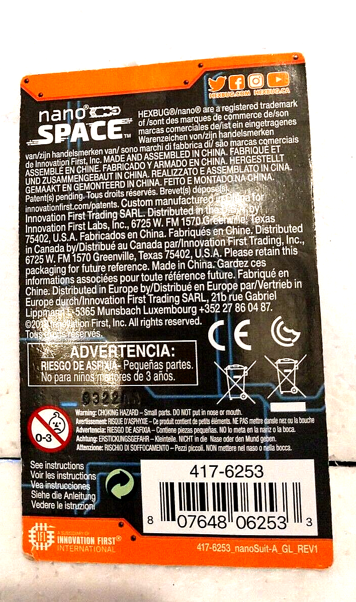 HexBug Nano Space Micro Robot Figure New NOS 2018 MIP 417-6253