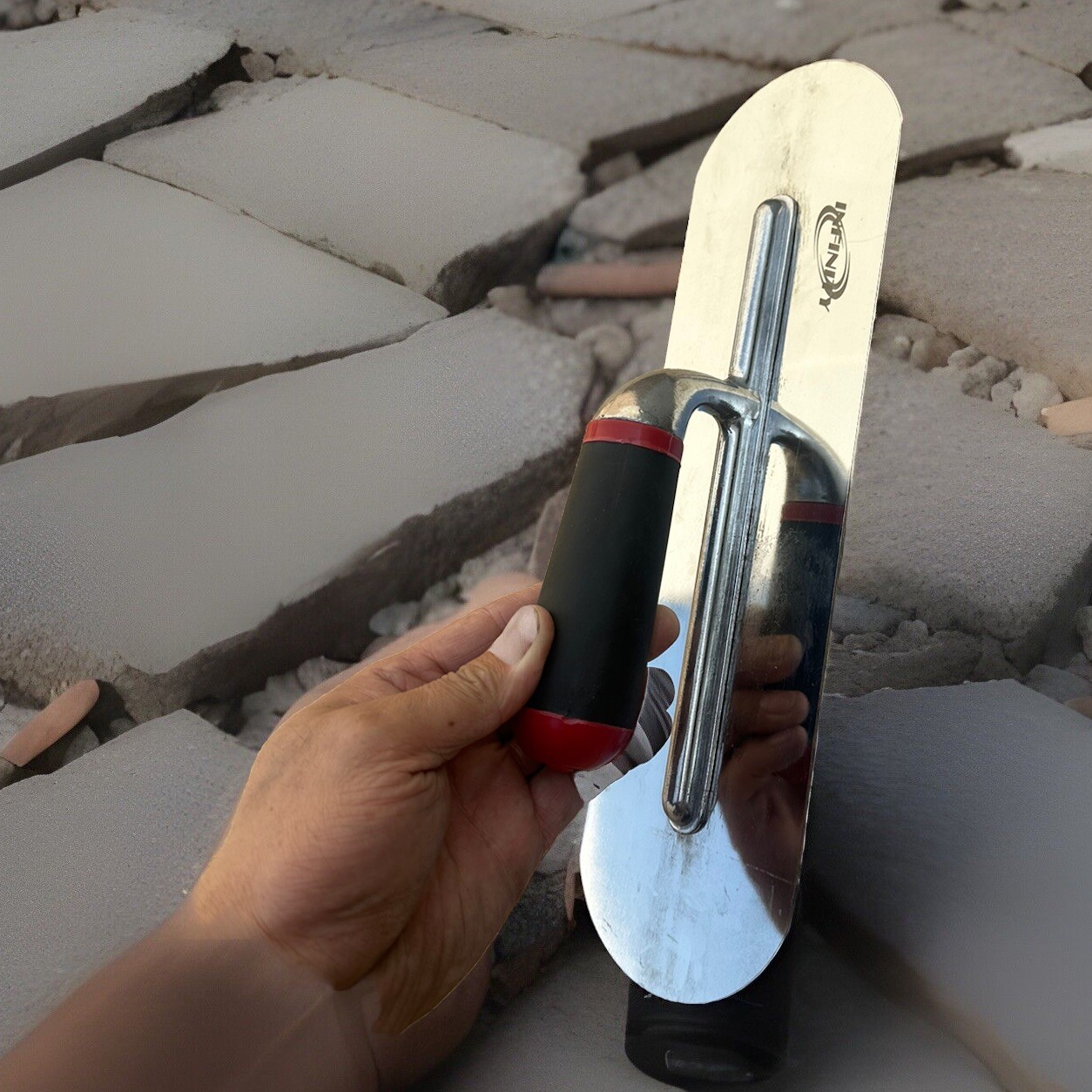 4" x 14" Swimming Pool Trowel - Smooth Concrete Finishing Trowel - Rounded