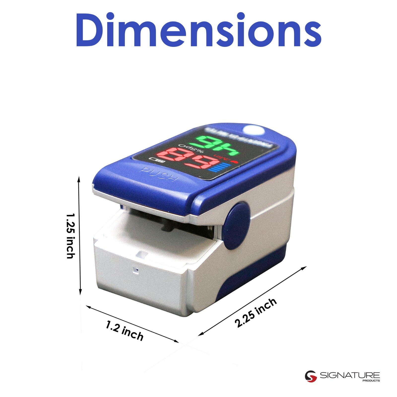 USA LK Fingertip Pulse Oximeter Blood Oxygen Monitor SpO2 Lnyr LED Batt Not Incl