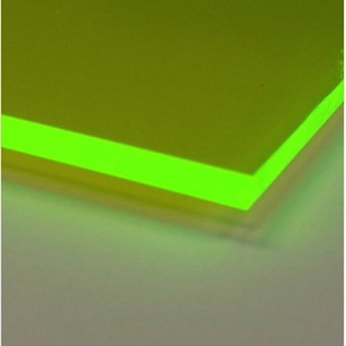 1/8" (3mm) Green Fluorescent Acrylic 12" x 12" Plexiglass Sheet Neon Color AZM