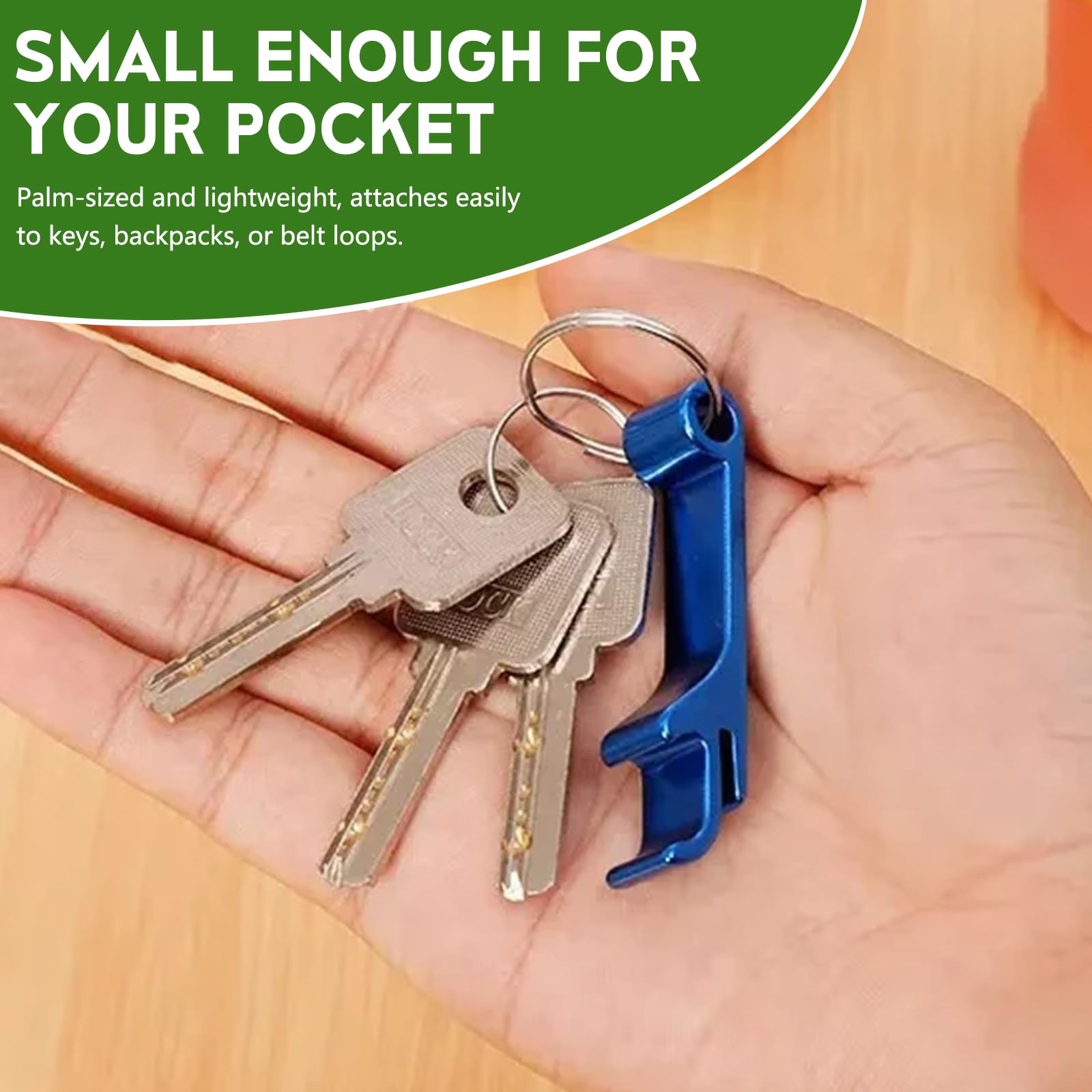 6 Pack Bottle Opener Keychain Set, Colorful Aluminum Alloy Beer medium, Red