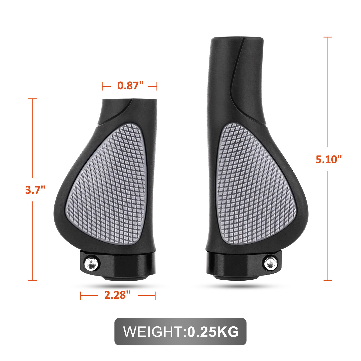 Bike Grips Rubber Non-slip Bicycle Handlebar Ergonomic Cycling Lock On for Ebike