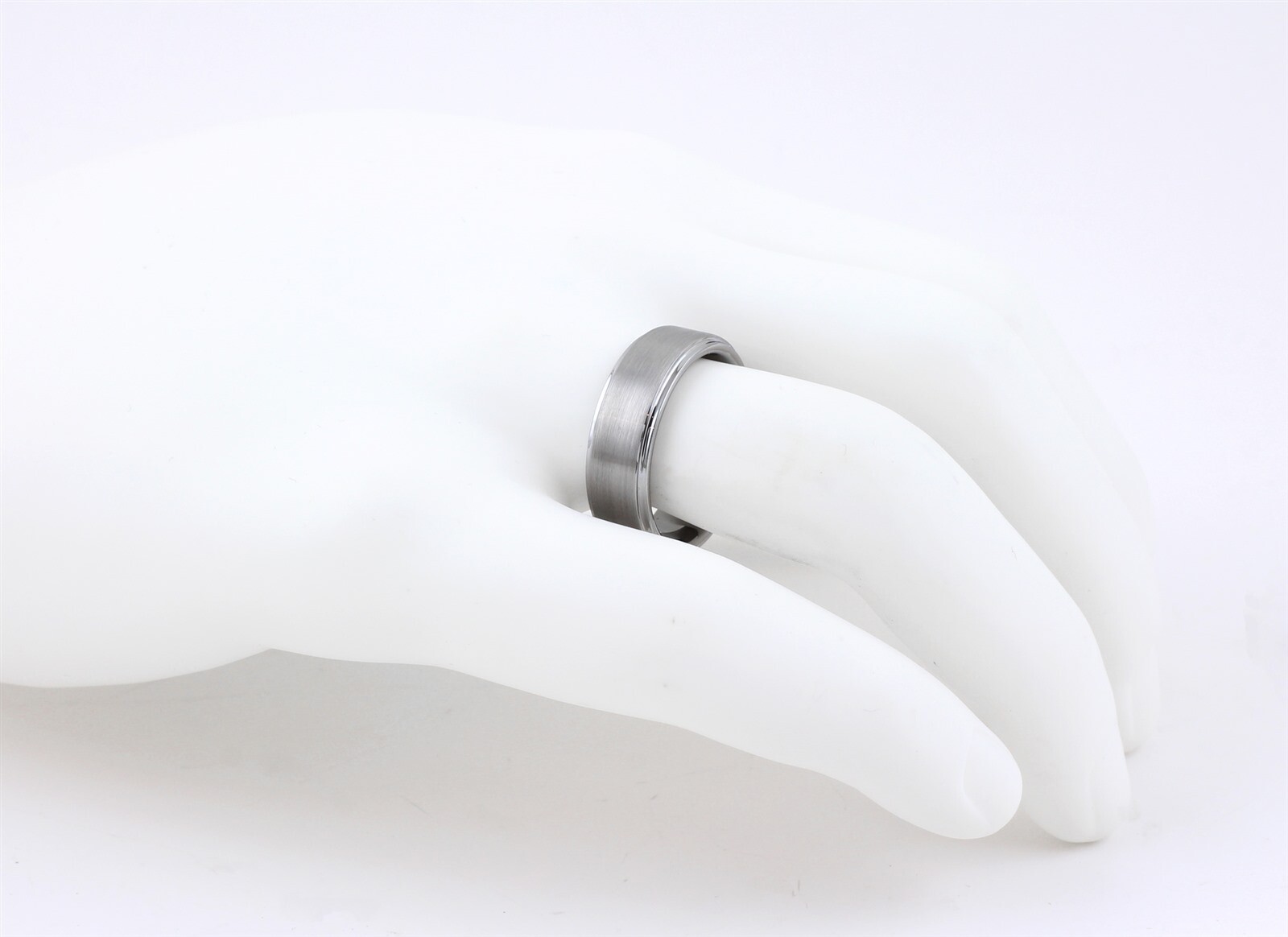 Engraved 6/8mm Tungsten Men's Ring Brushed Step Edge Wedding Band