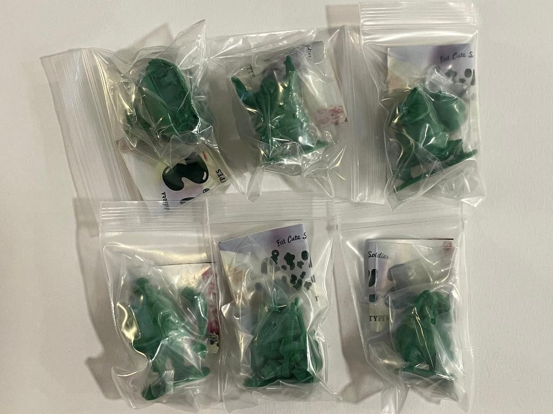 Takara Tomy Panda's Ana Gashapon Fat Cute Green Soldiers Set 2 Complete! 2015