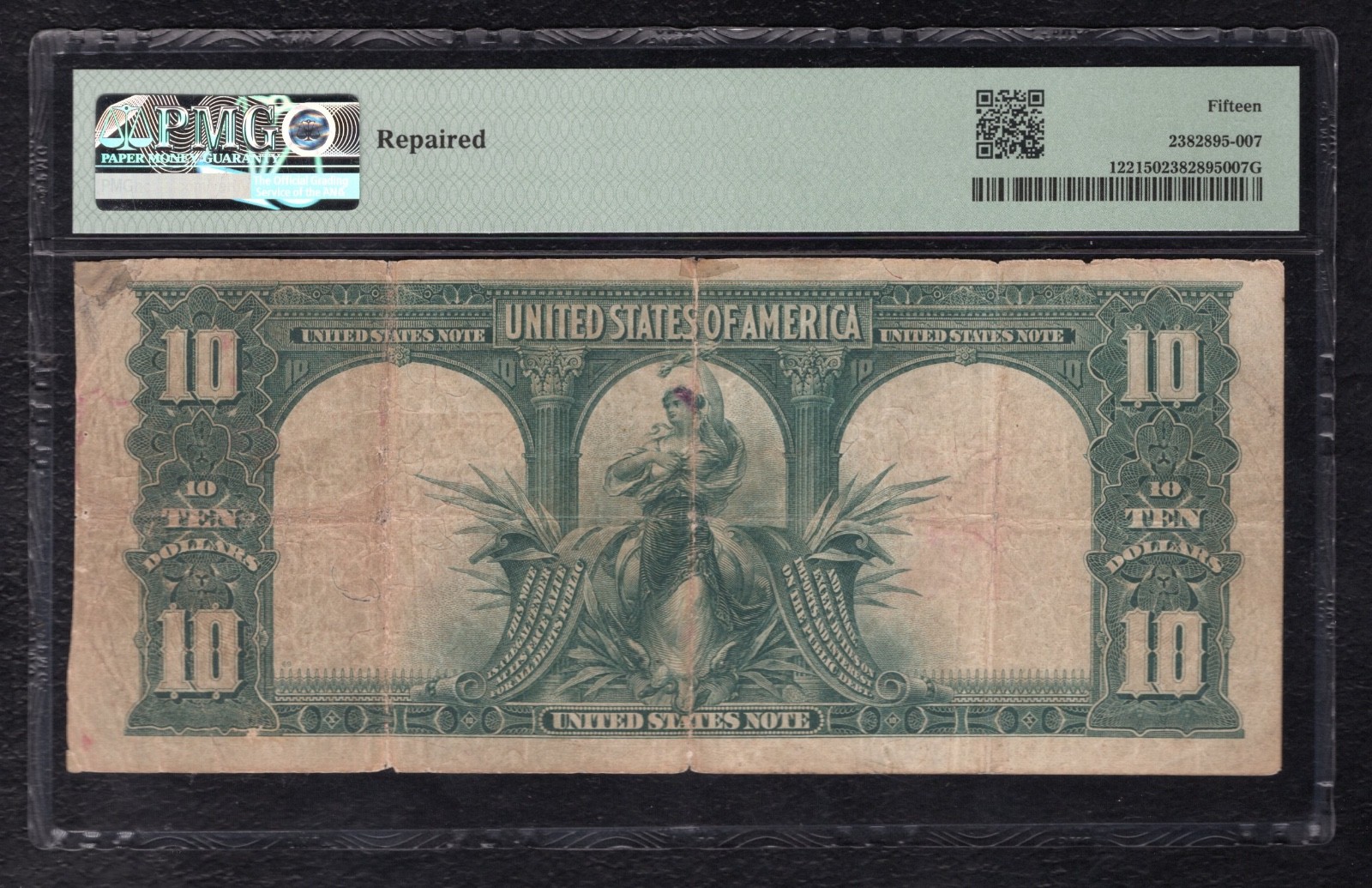 FR. 122 1901 $10 “BISON” LEGAL TENDER UNITED STATES NOTE PMG CHOICE FINE-15