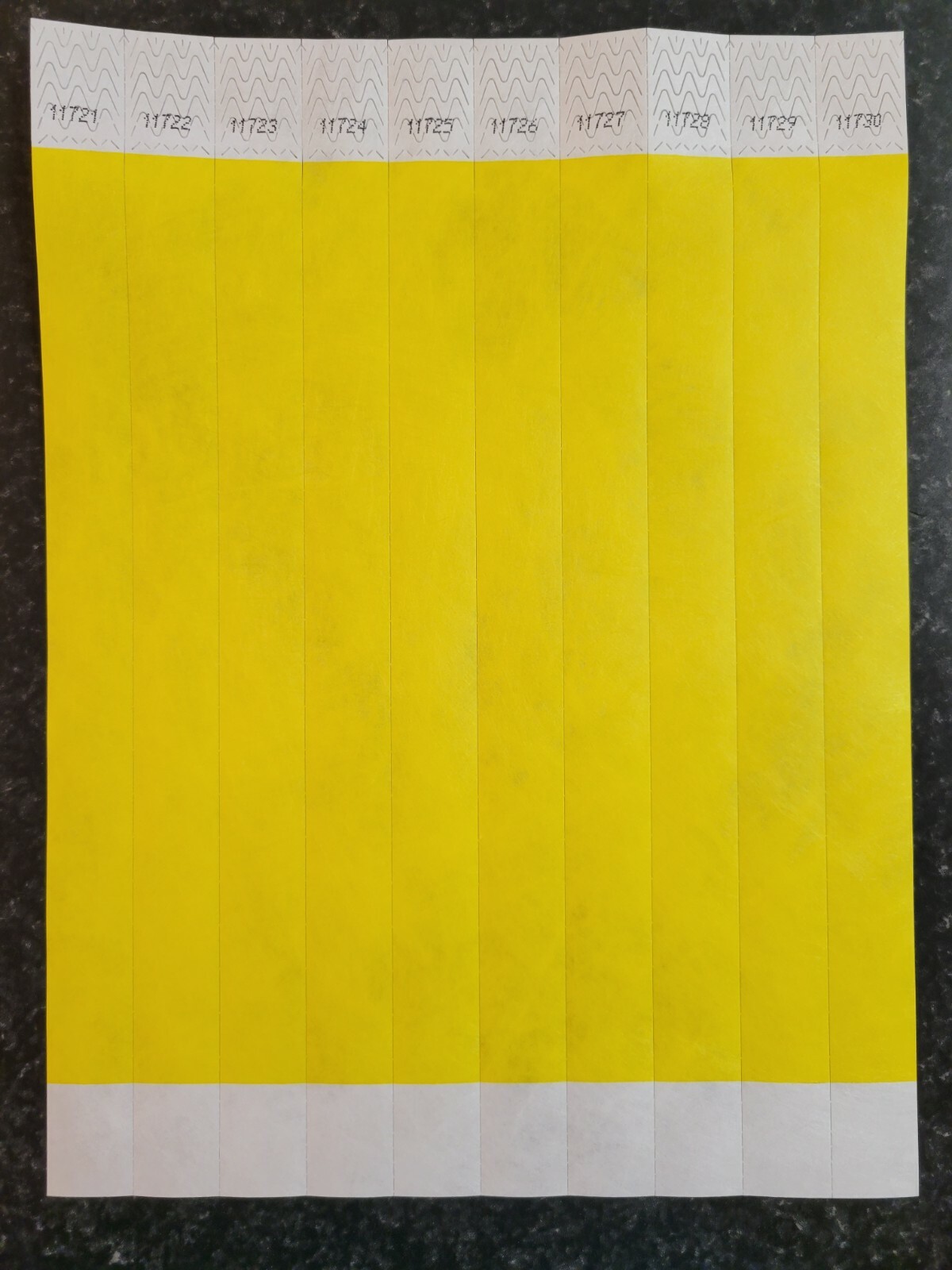 100 3/4" YELLOW TYVEK WRISTBANDS, WRISTBANDS FOR EVENTS, PAPER WRISTBANDS