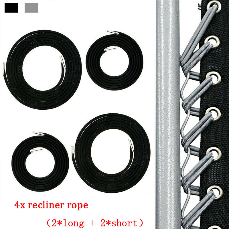 Replacement Lace Kit Zero Gravity Chair Repair Bungee Cord Universal 4 Pcs Black