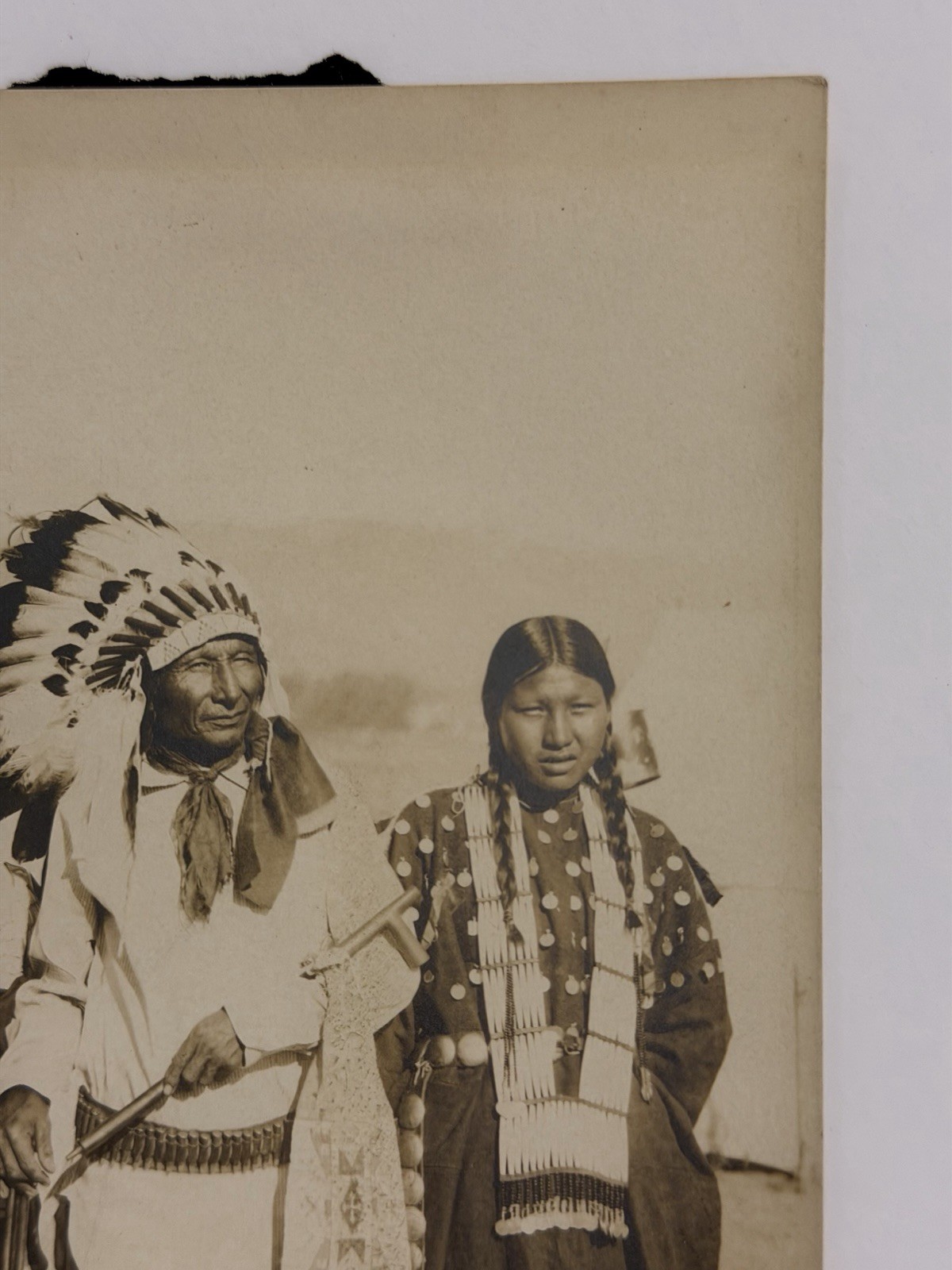Antique Native American Indian Photograph Titled: "Jack Sits Poor, & Family"