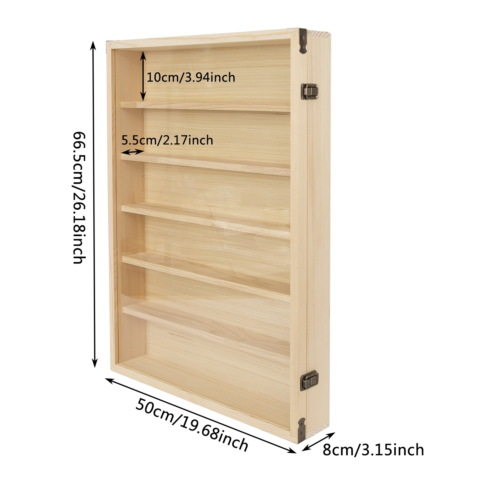 6 Tier Wooden Wall Mounted Display Cabinet Model Toy Collection Locker