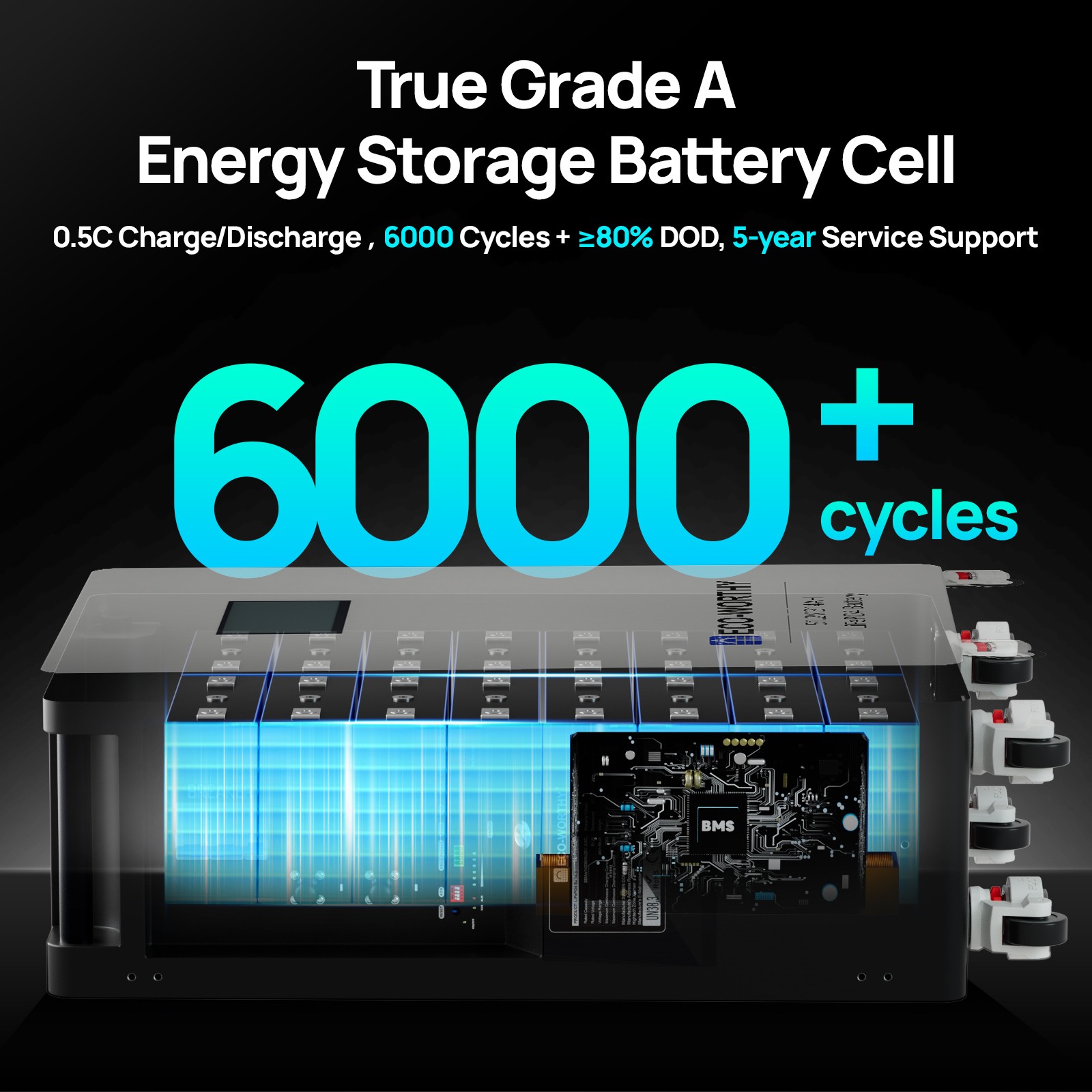 ECO-WORTHY 3Pack 48V 314AH (48.23kWh) LiFePO4 Battery Vertical Standing Backup