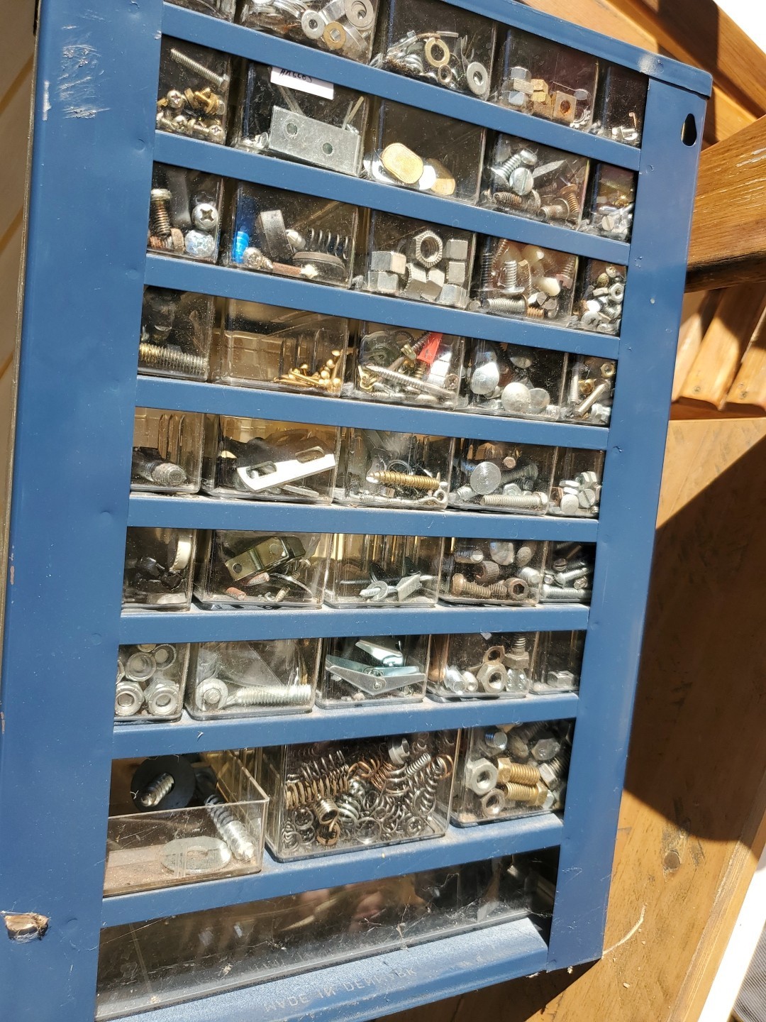 Vintage Blue RAACO 39-Drawer Metal Storage Organizer Cabinet