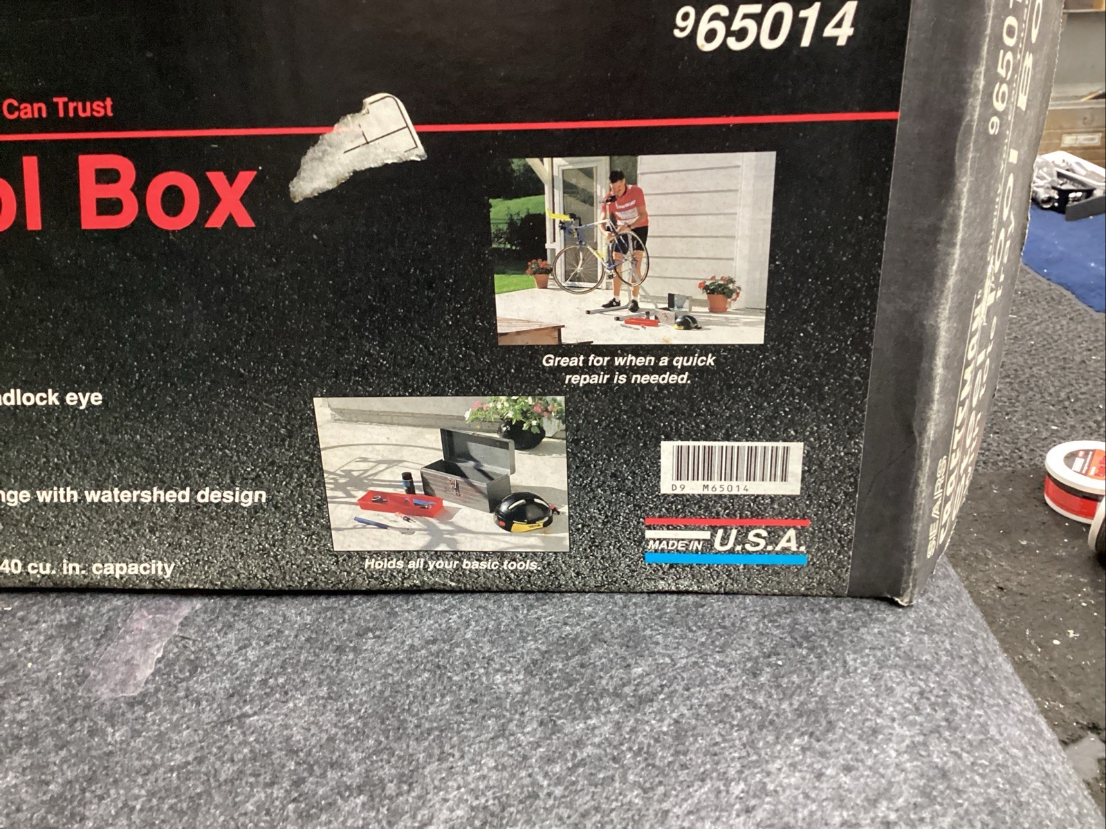 Craftsman USA Vtg. 16” Steel Tool Box 65014 W/Red Tote Tray New In Box