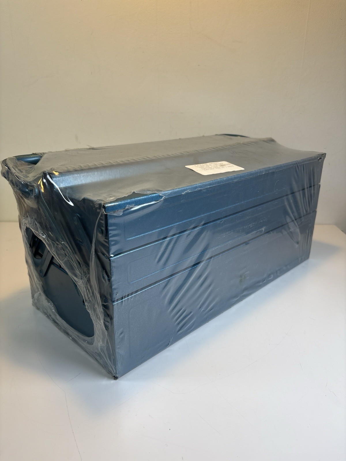 Ital Metal Cantilever Toolbox in Petrol Blue Vintage Unopened Old New Stock 440