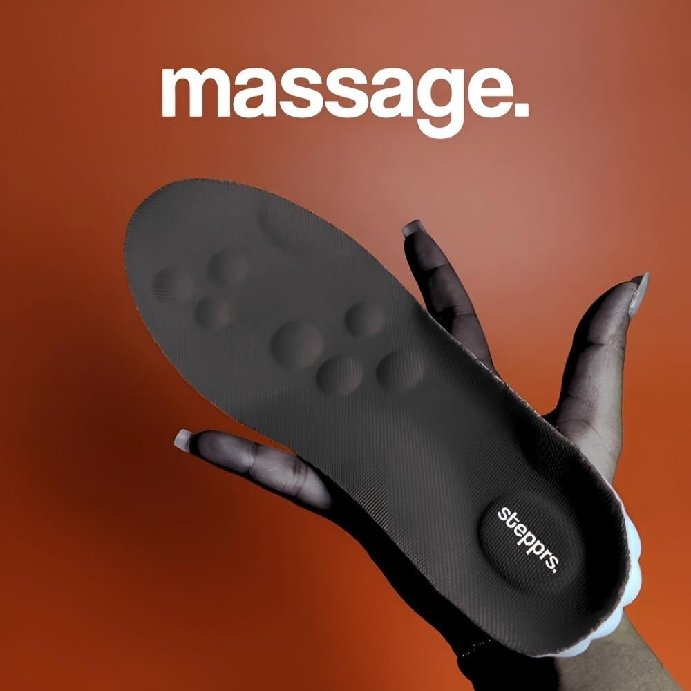 Original Stepprs Comfort Shoe Insoles Steppers Cloud Soles for Men Women (Black)