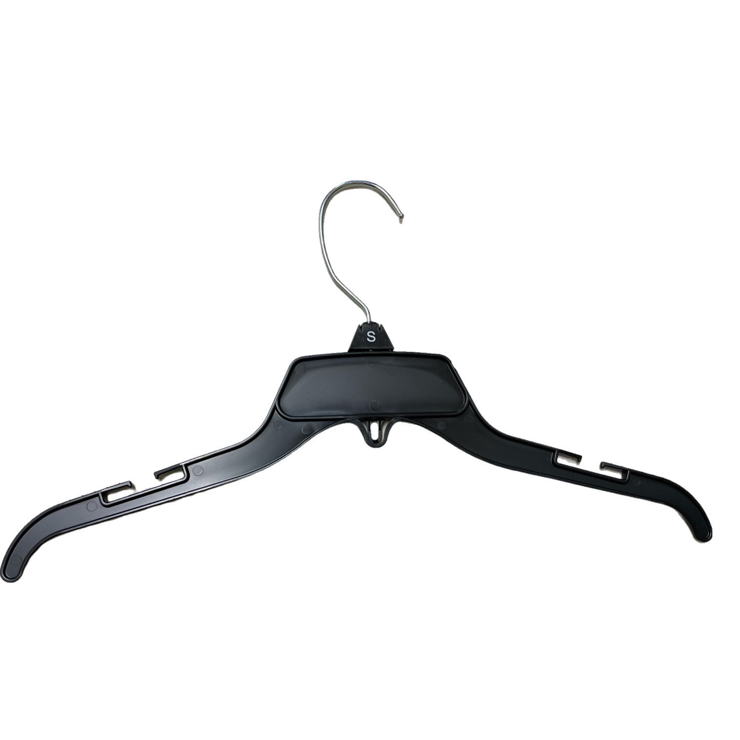 Hooks Metal Plastic Hangers Black 15" inch Shirt Dress Coat Top - Pack of 10