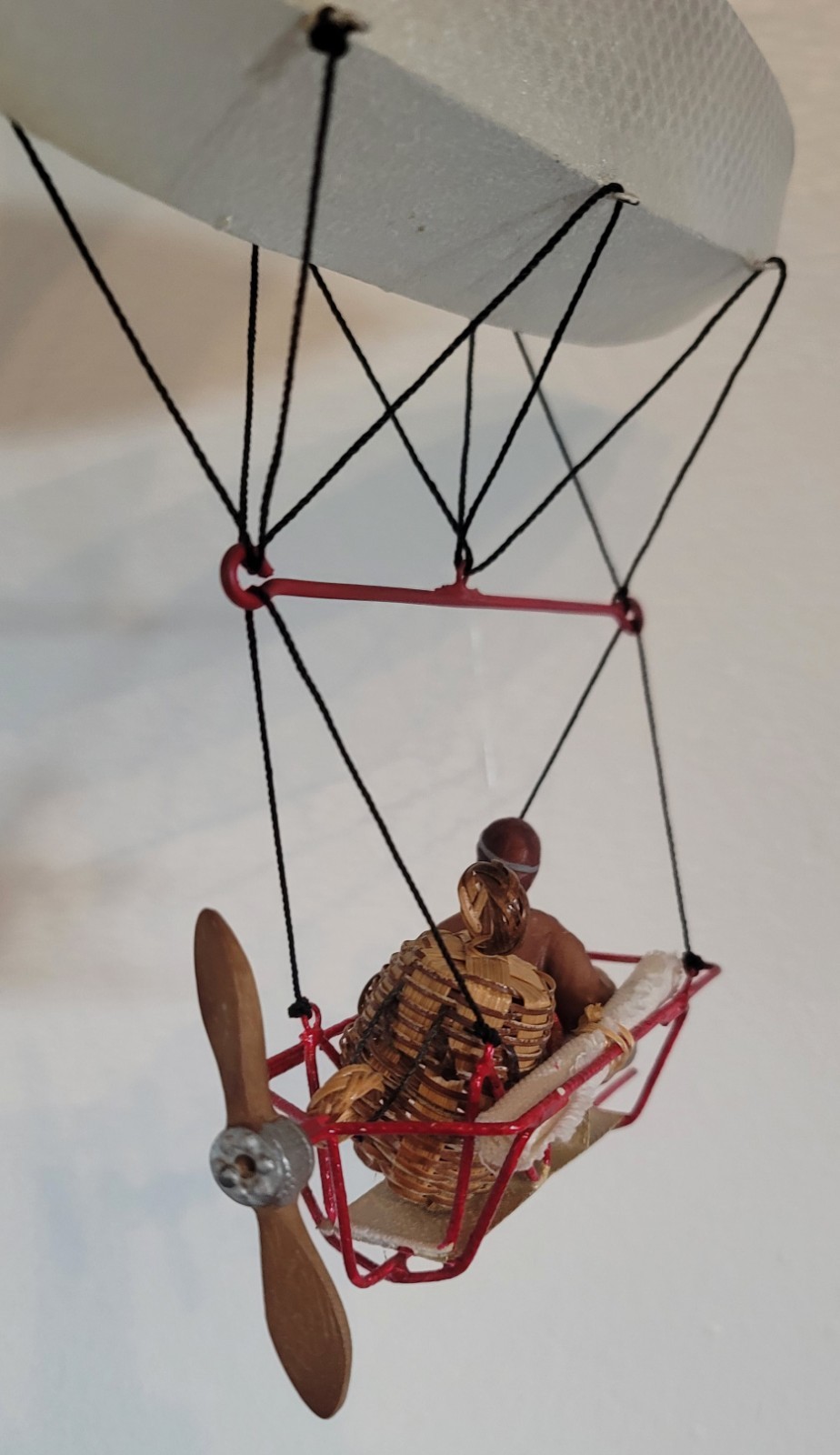 9.5" Steampunk Zeppelin, Airship Blimp Hanging Mobile Pilot Map Basket Propeller
