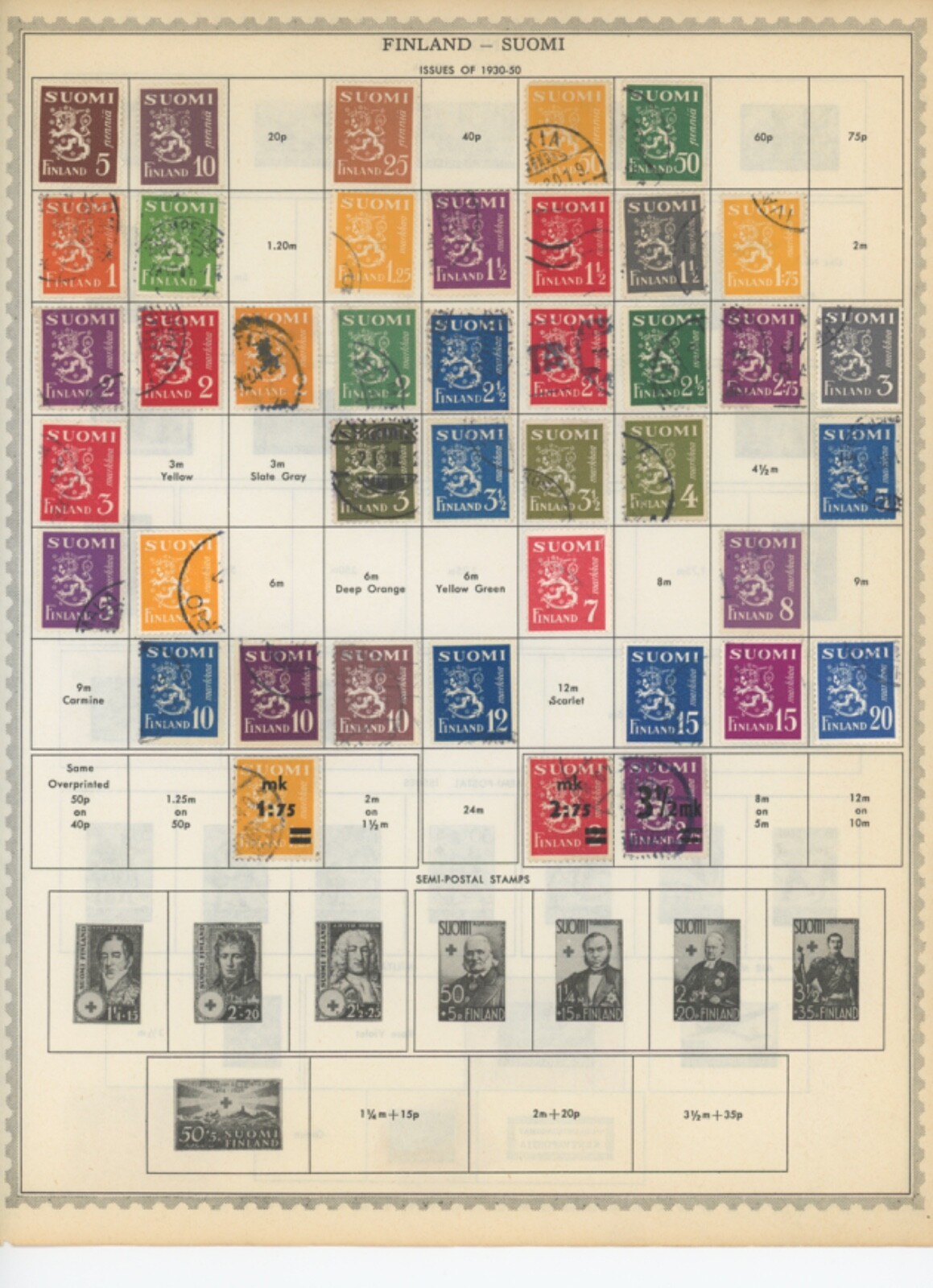 finland stamp collection on minkus pages 110 stamps used (e650