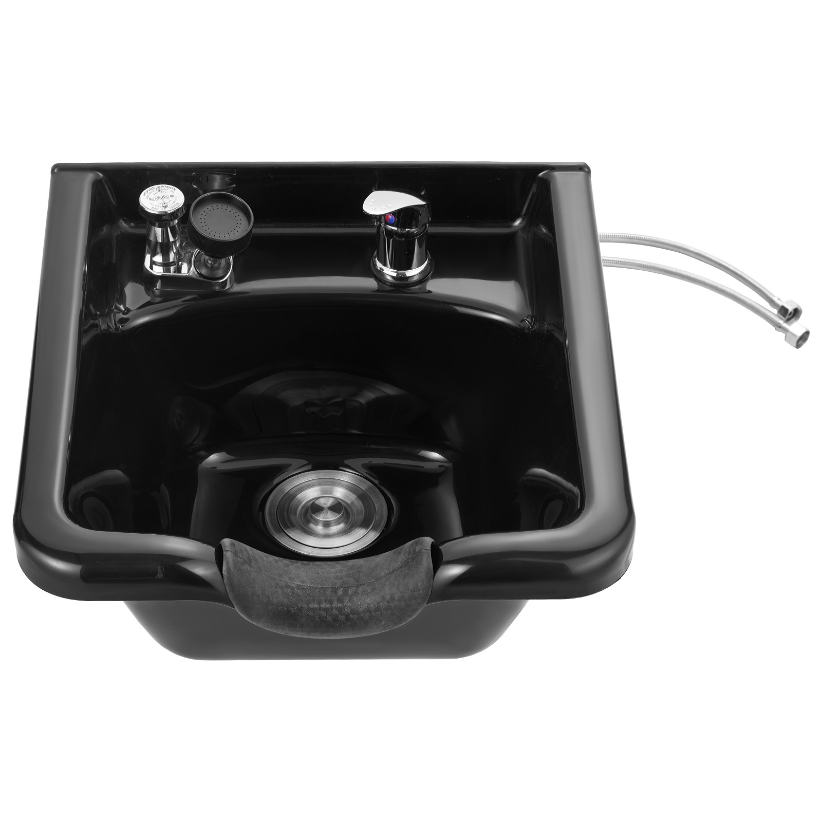 VEVOR Shampoo Bowl Black Square Plastic Shampoo Sink for Hair Wash Beauty Salon