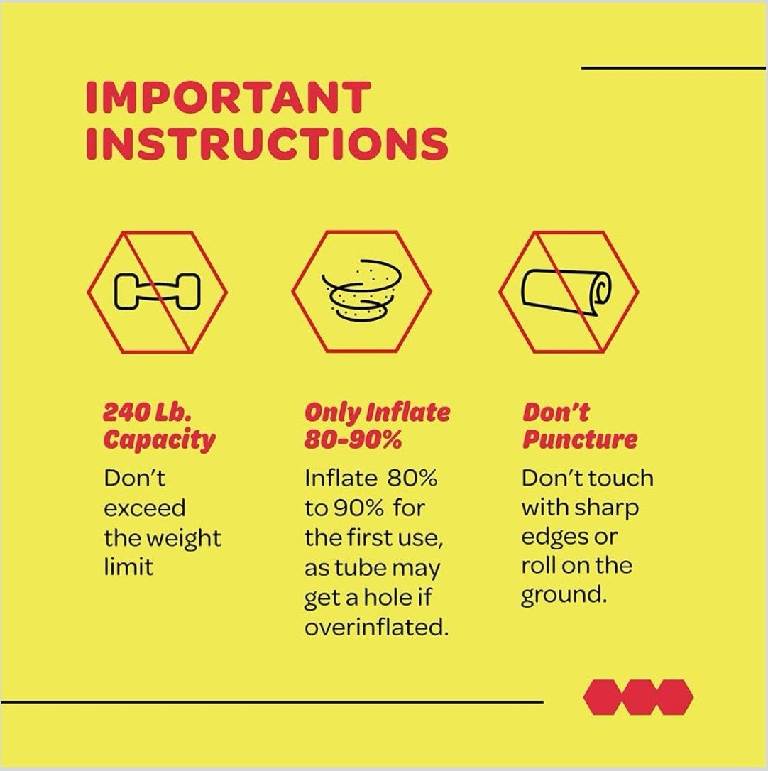 2 Pack Multi-Purpose Inflatable Hammock Pool Floats Adults Red Blue 44in X 26in